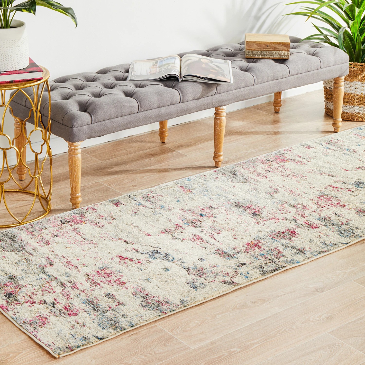 3 Common Ground Rugs Wonderland 400x80cm - Large Runner Power Loomed Pet Friendly Rug - Pink, 3 of 9