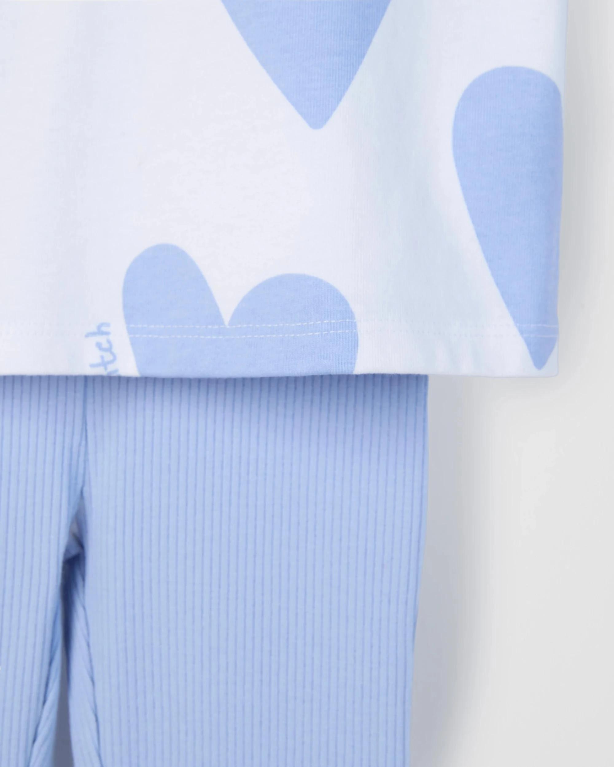 4 Disney Lilo & Stitch Australian Cotton Top and Flare Pants Set HEART BLUE, 4 of 4