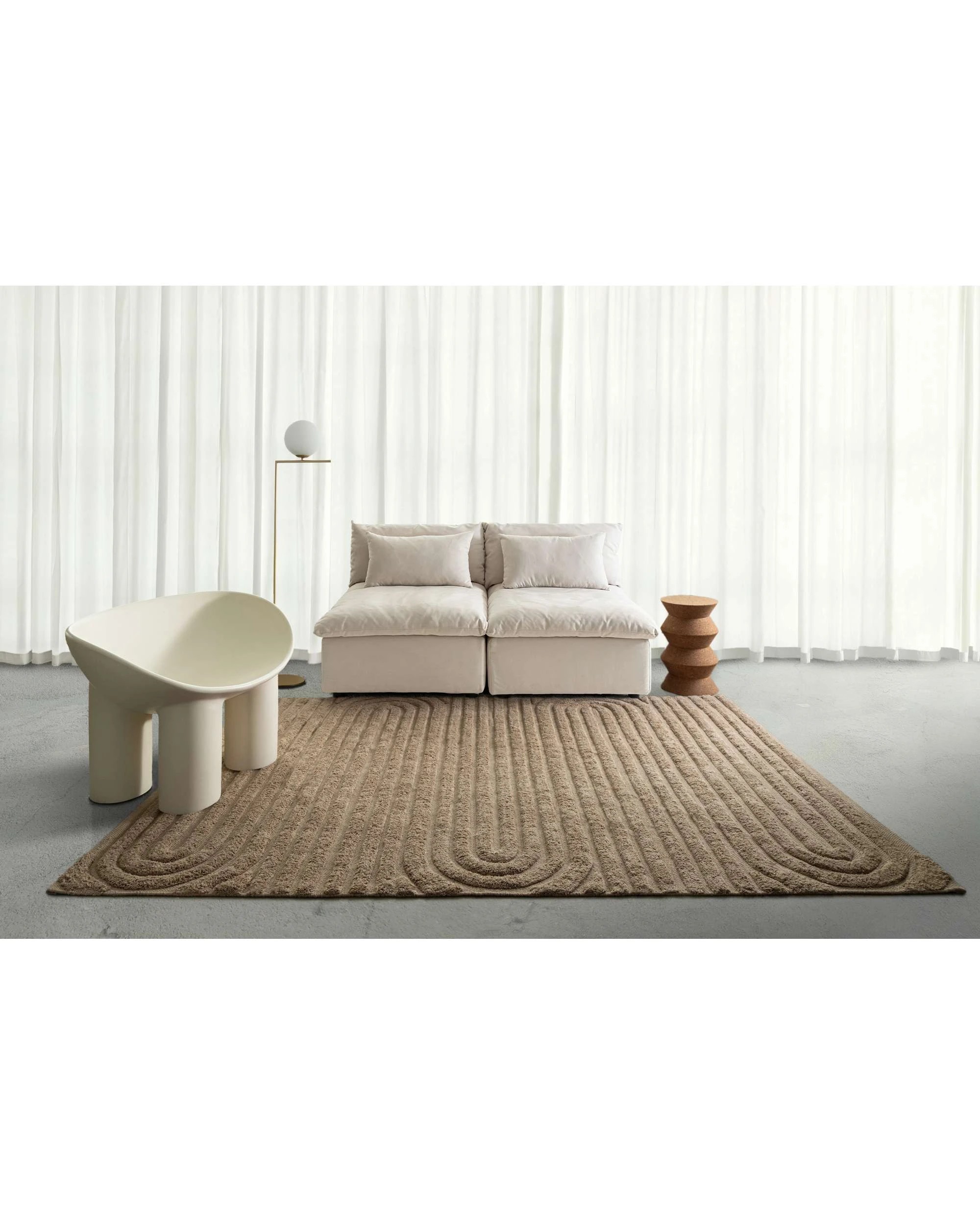 2 Loopsie Rabat Sculptural Cotton Rug-230cm x 160cm - Brown, 2 of 7