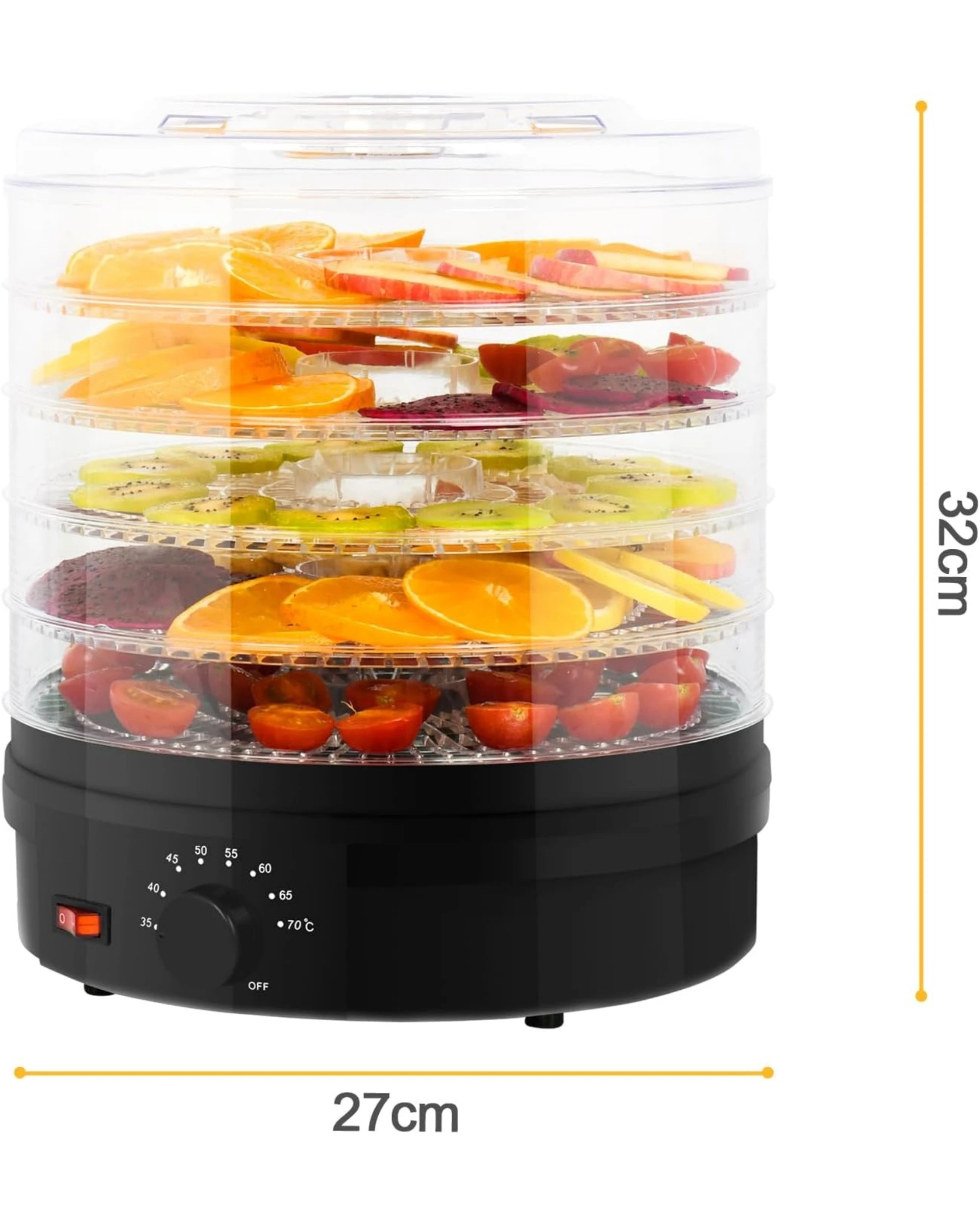 2 Yopower 5 Tray Food Dehydrator Black - Black, 2 of 2