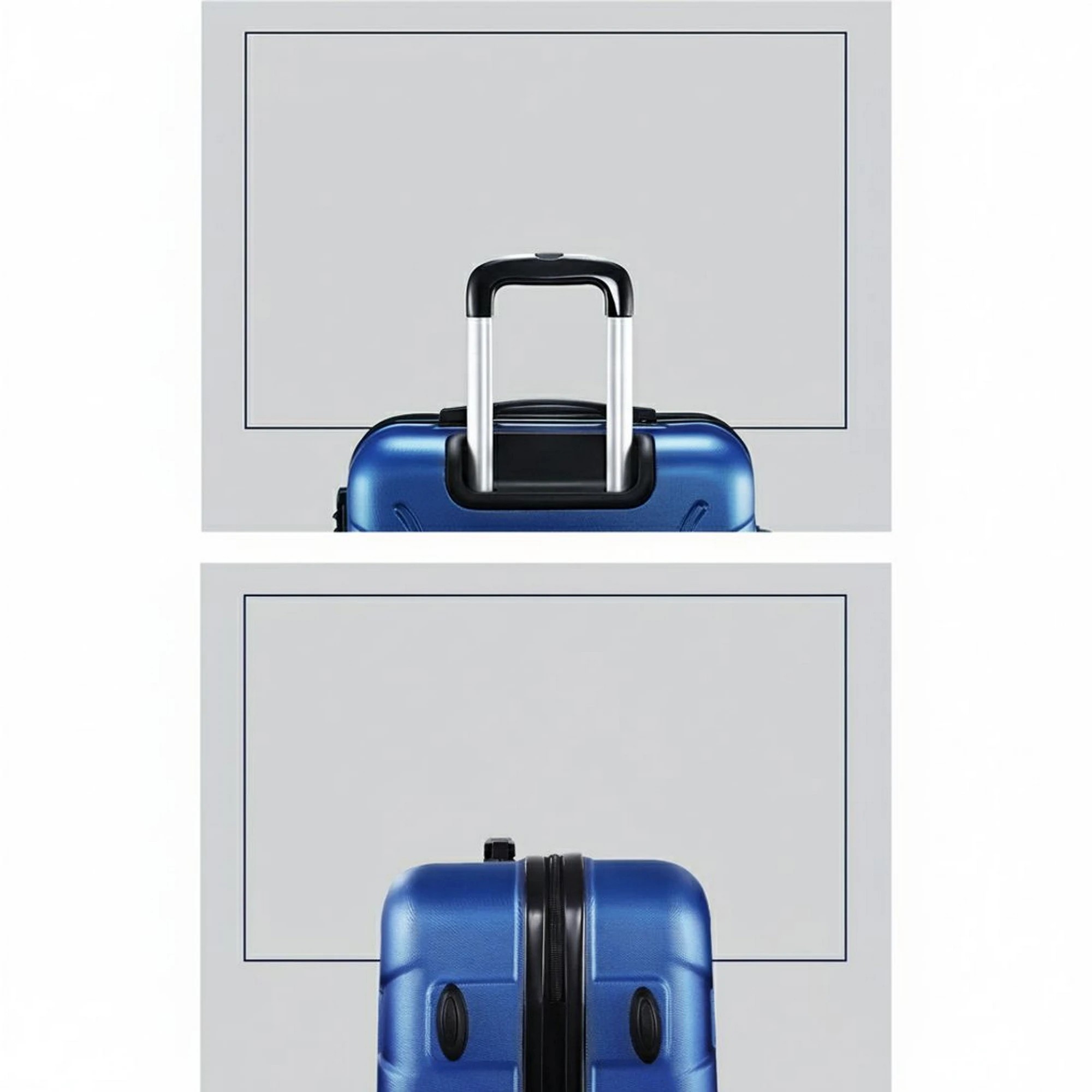 3 Wanderlite 2pc Luggage Trolley Travel Suitcase Set TSA Hard Case - Blue, 3 of 6