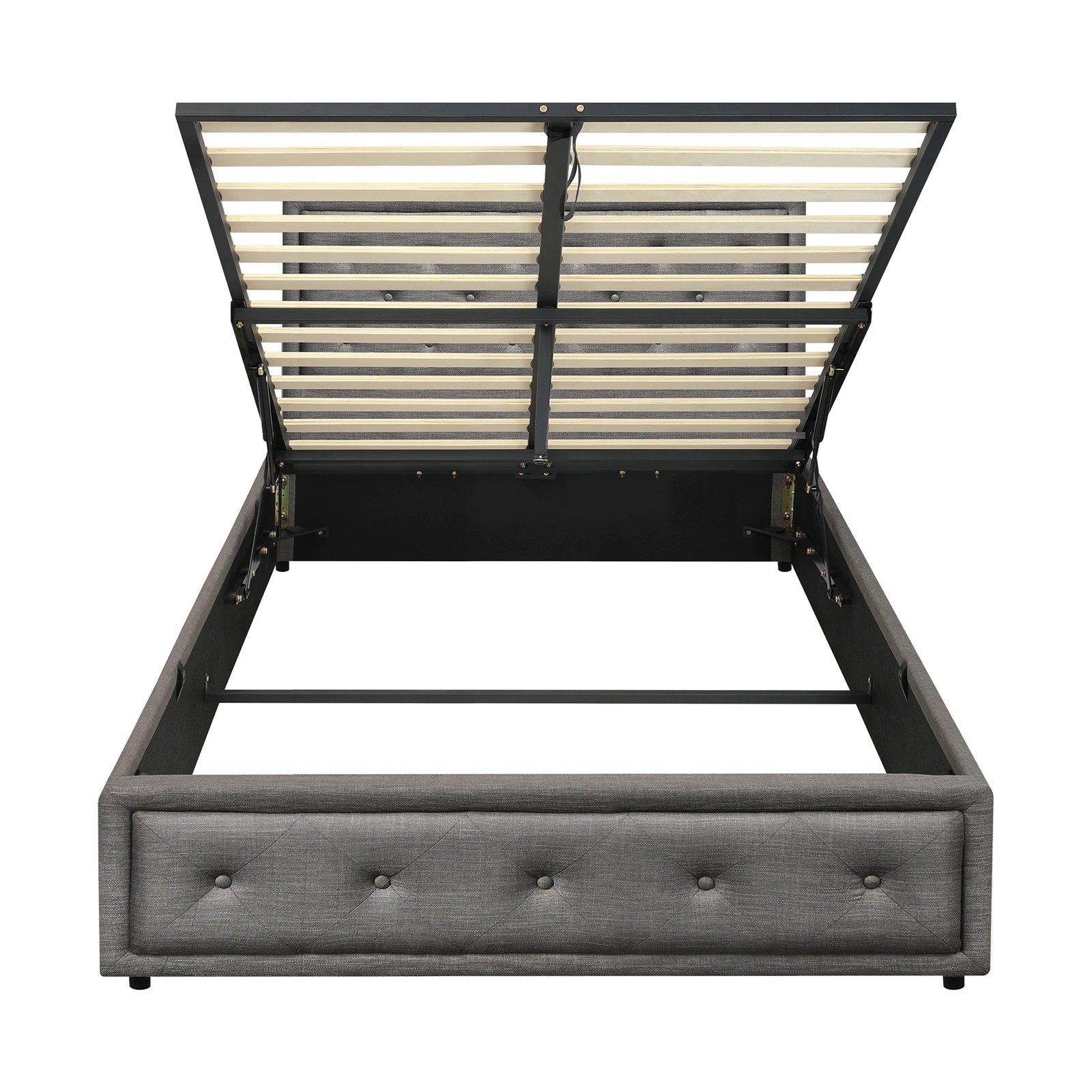 8 Oikiture King Single Bed Frame Gas Lift Base With Storage Enzo
 - Grey, 8 of 10