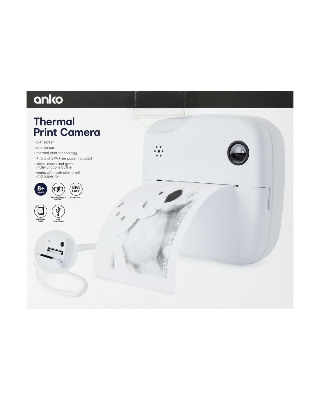 1 Thermal Print Camera - White, 1 of 10