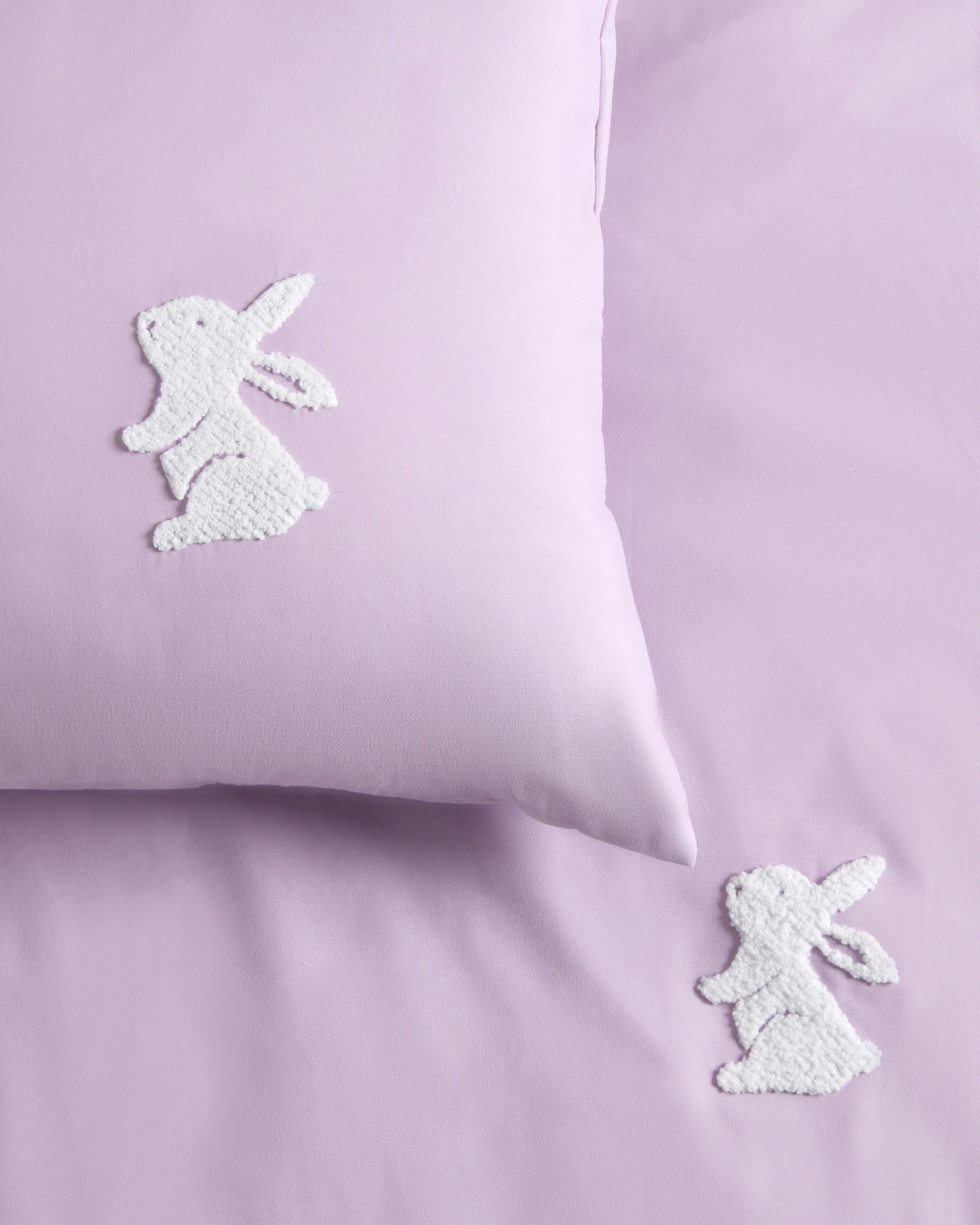 5 Jack & Ava Nibbles the Bunny Embroidered Kids Quilt Cover Set - Single Bed - Lilac, 5 of 7