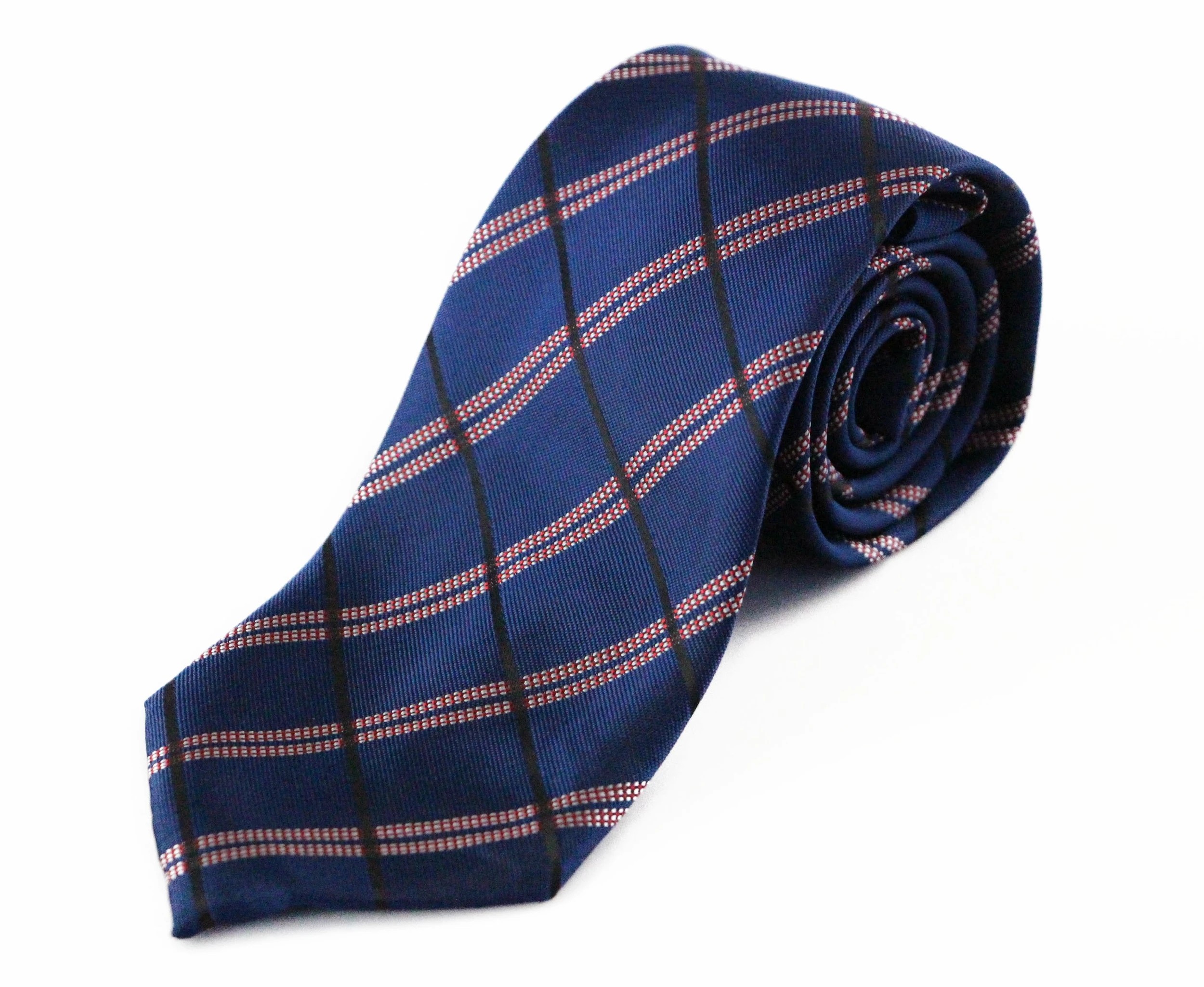 3 Zasel Mens Navy, Red & Black Striped 8cm Patterned Neck Tie - Multi, 3 of 3
