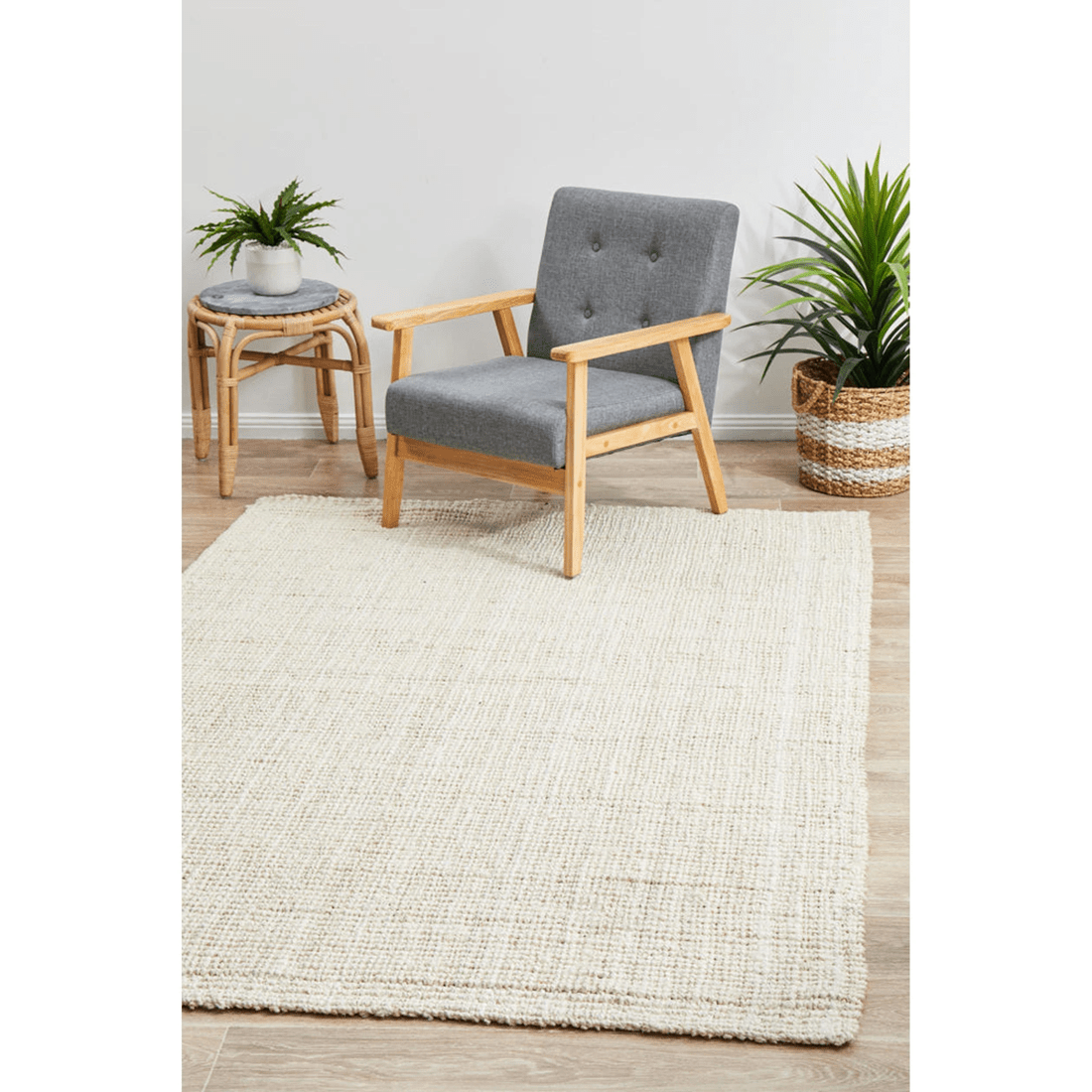 4 Rug Culture Atrium Barker Bleach 100% Jute Hand-loomed Rug - 230 x 320 cm, White - White, 4 of 7