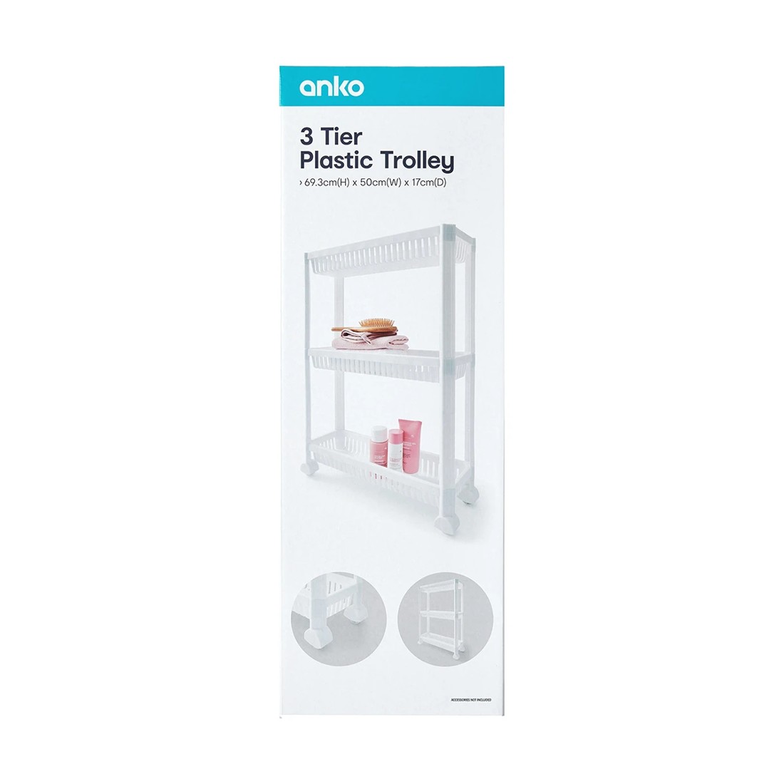 10 3 Tier Plastic Trolley - White, 10 of 10