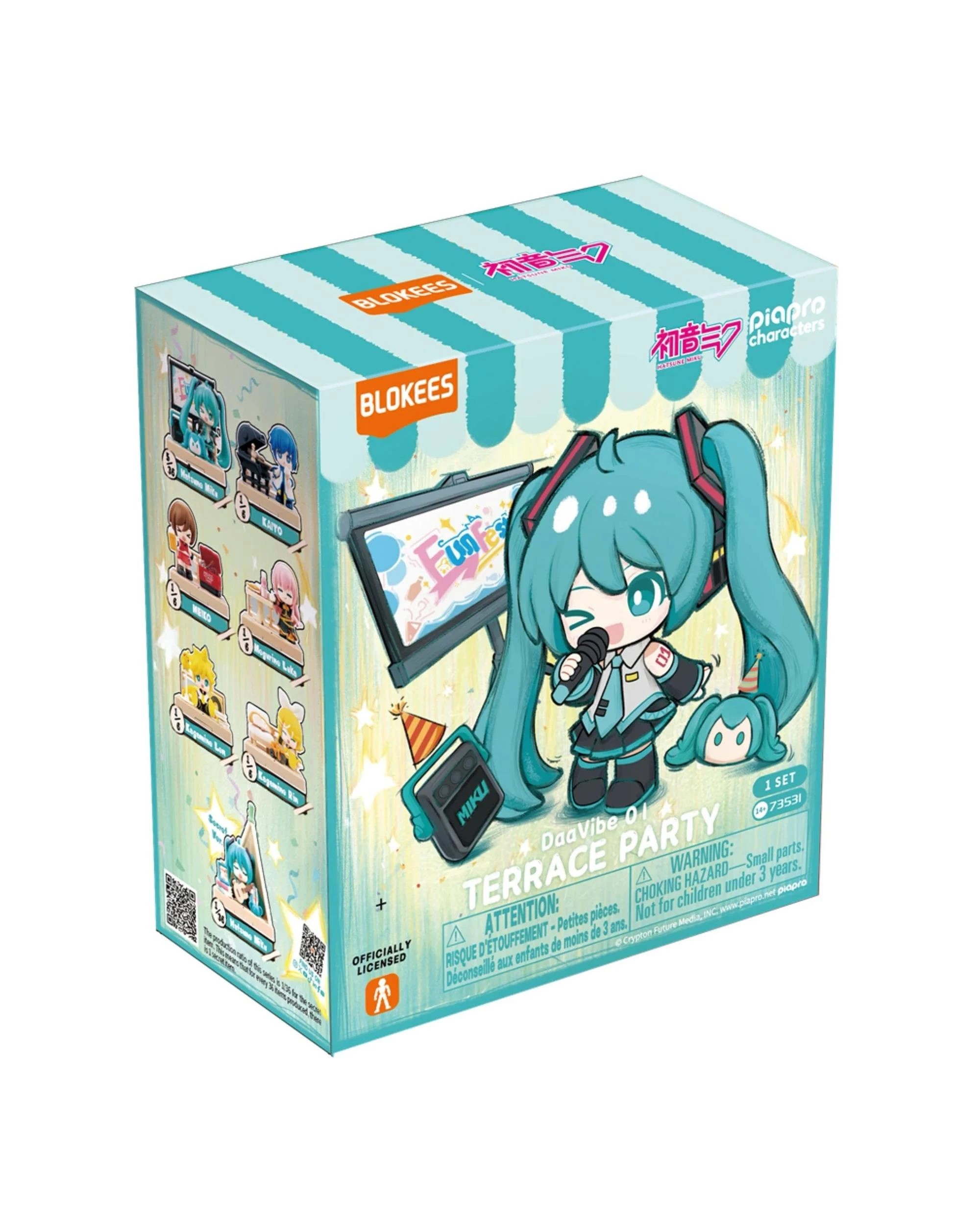 3 Blokees Hatsune Miku DaaVibe 01 Terrace Party Blind Box Full Case of 6, 3 of 10