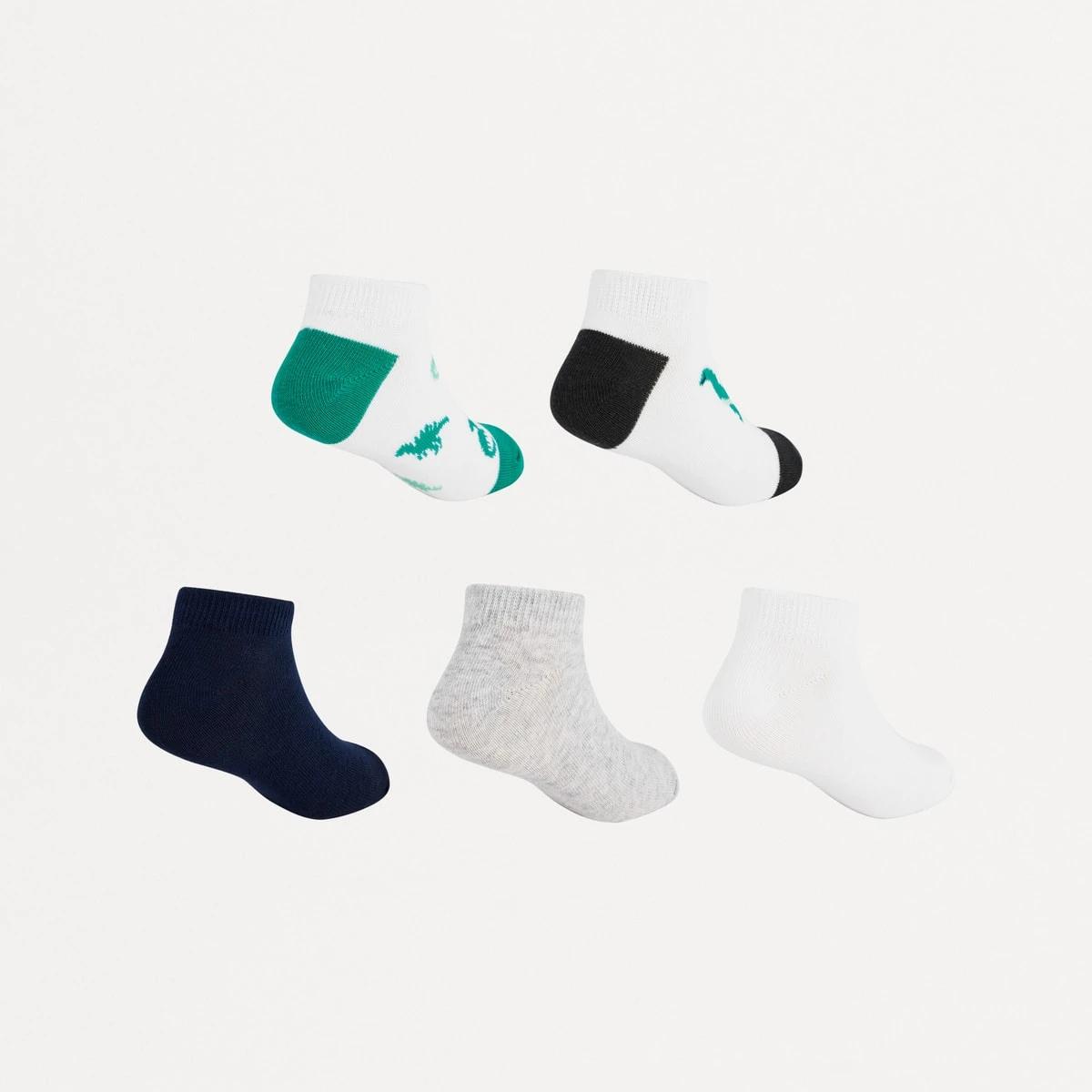 2 5 Pack Low Cut Socks Green Dino, 2 of 3