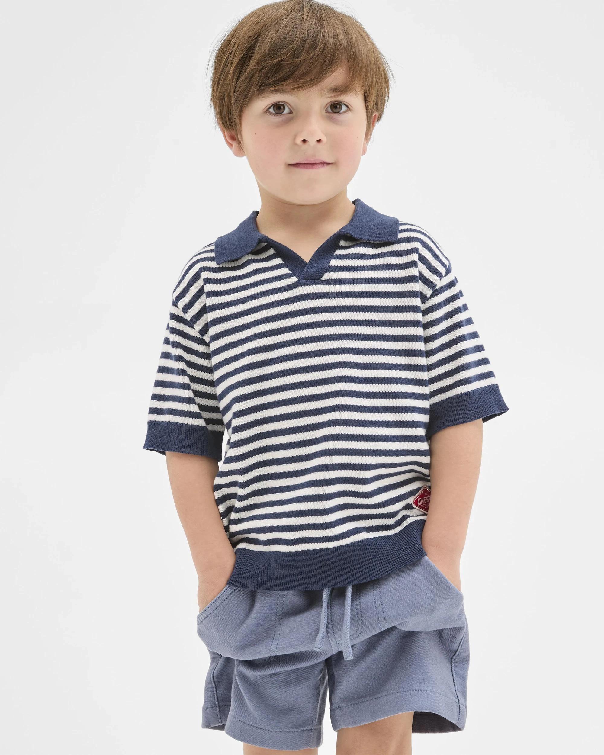 1 Target Kids Australian Cotton Short Sleeve Knit Polo Top VINTAGE INDIGO, 1 of 7