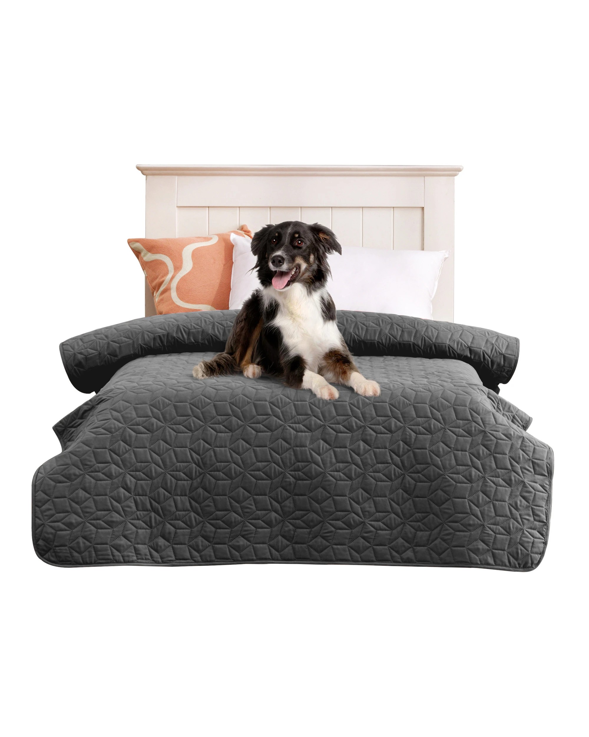 4 Charlie's Sofur Waterproof Dog Bed Cover Protector Single/King Single 132x208cm - King Single Bed - Charcoal, 4 of 10