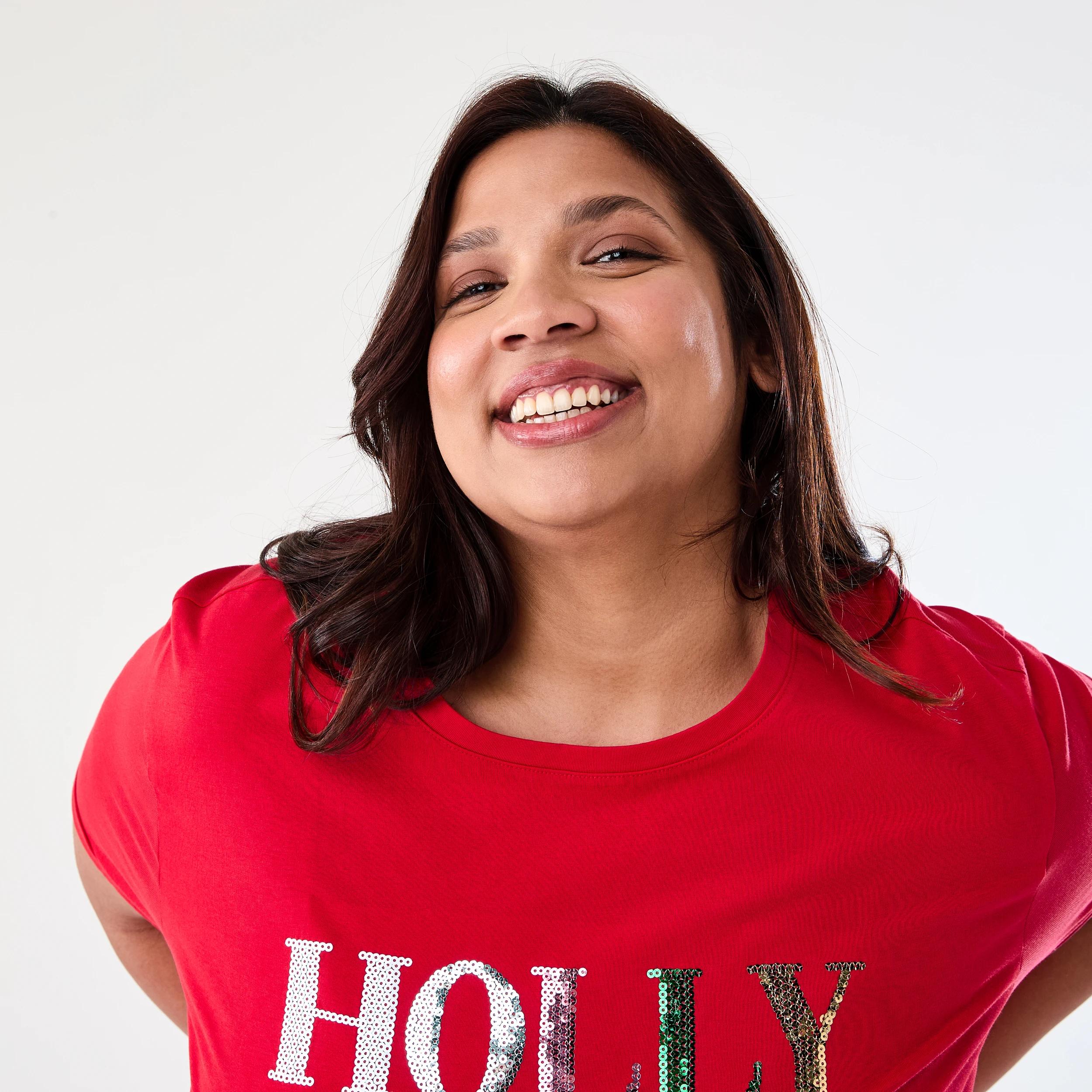 4 Curve Short Sleeve Christmas T-shirt Hollyjolly, 4 of 6
