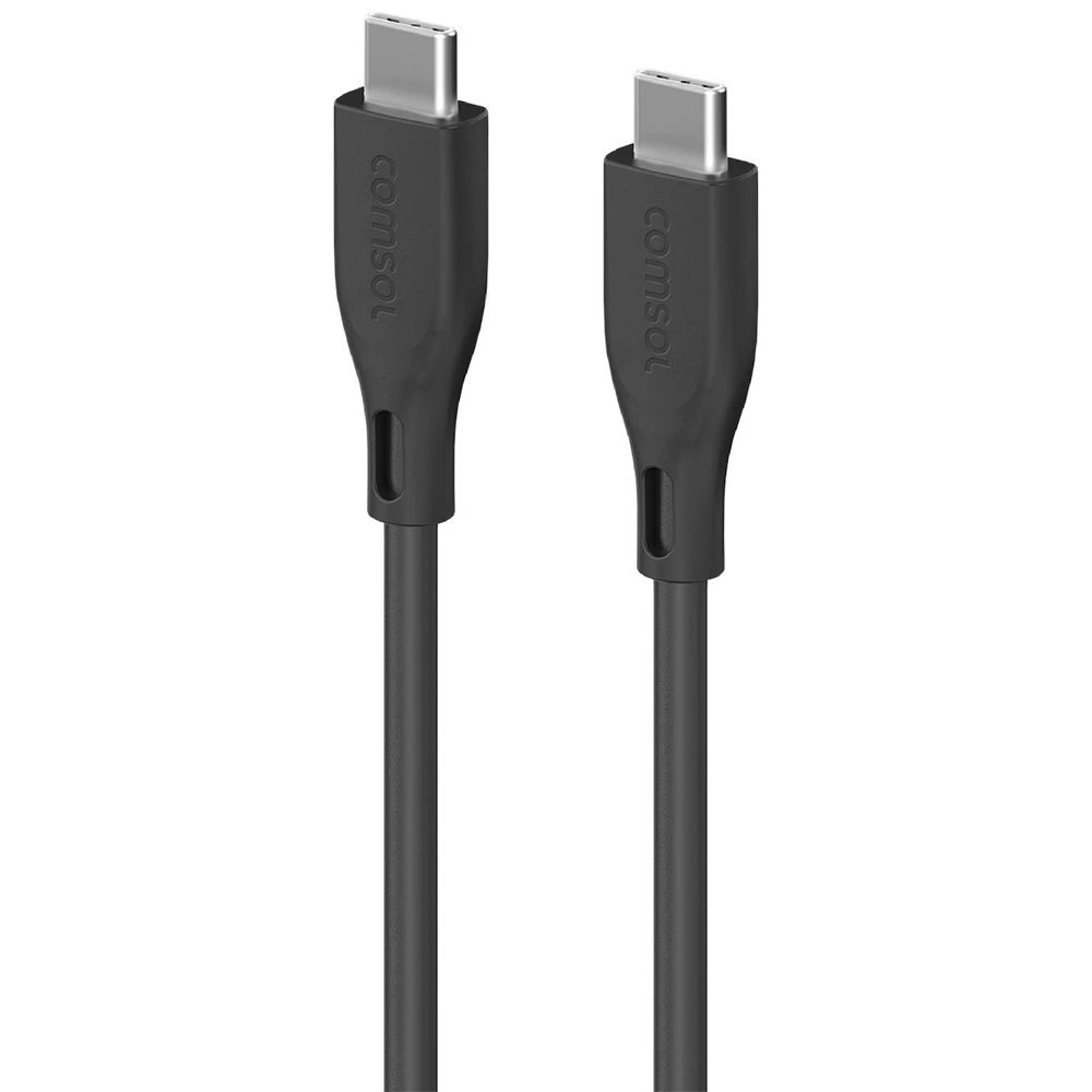 1 Comsol Silicone USB-C Cable 3m Black, 1 of 4