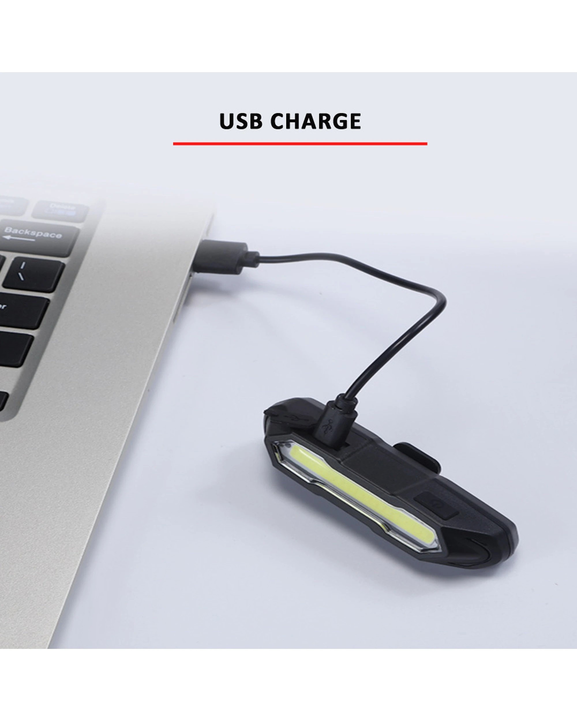 5 Sansai 9cm USB Rechargeable Bicycle Bike Tail Light with 5 Modes - Black, 5 of 6
