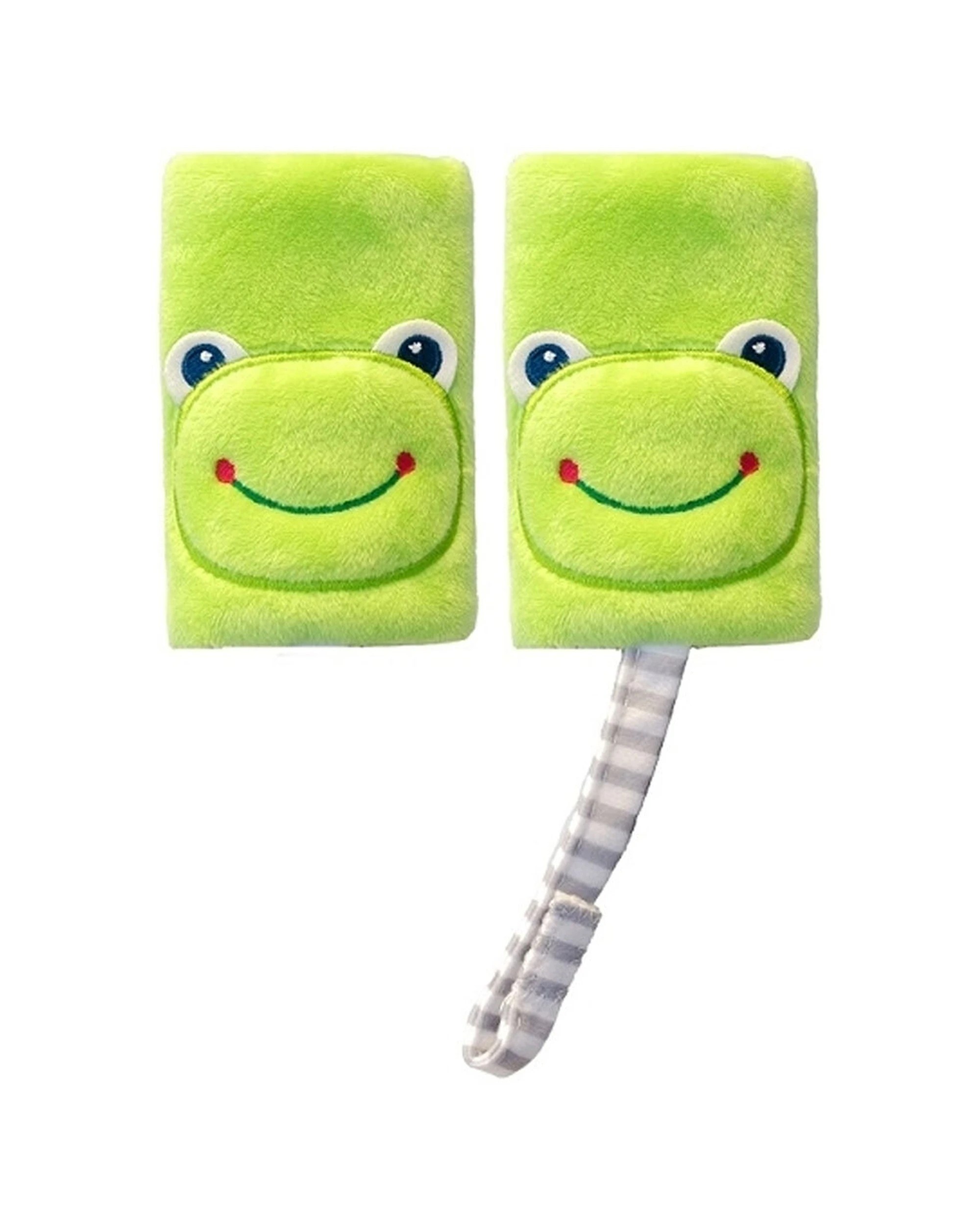 2 Benbat 2PK Seat Belt Pals Strap Covers With Baby Pacifier Holder 0-12m Frog - Green, 2 of 2
