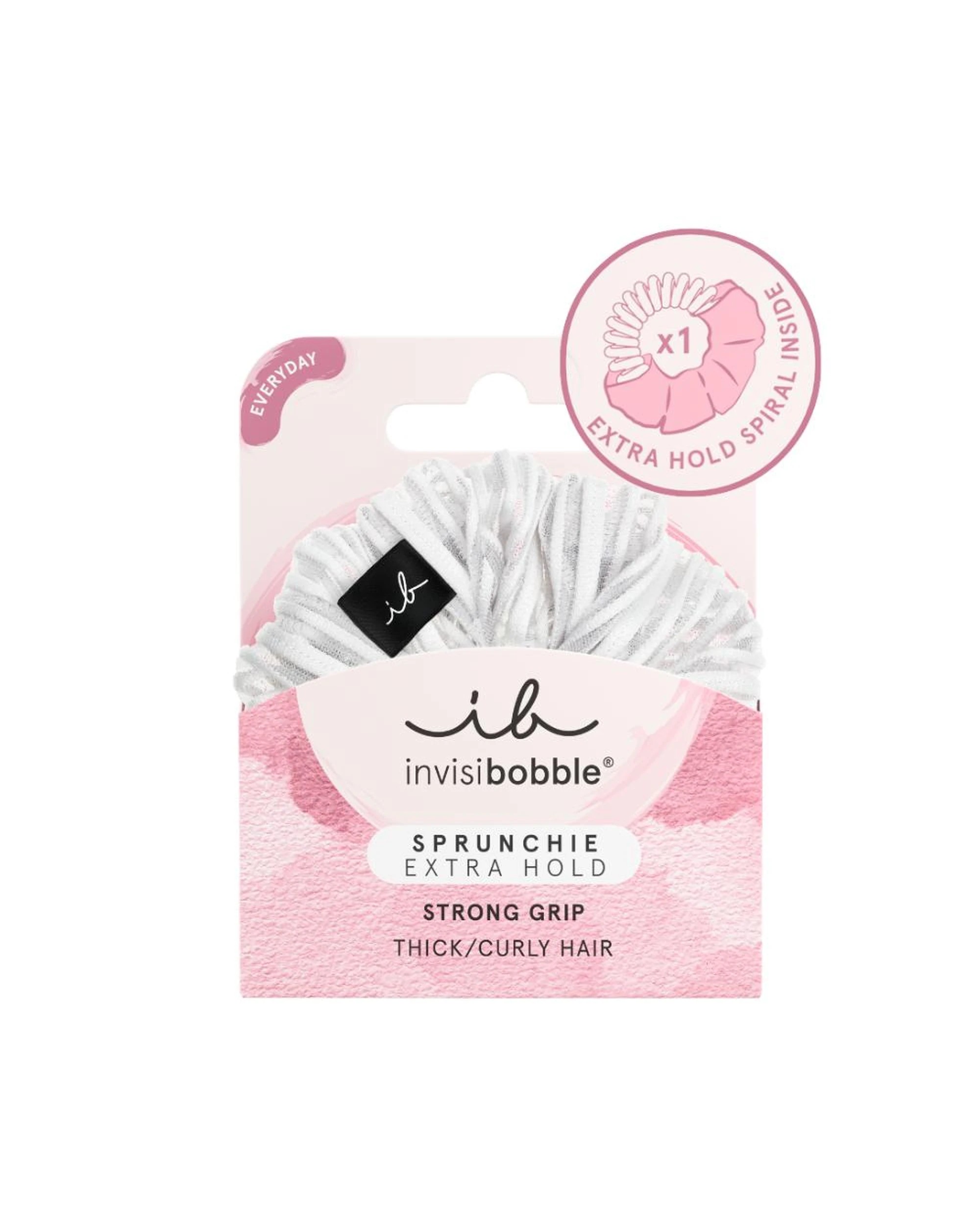 2 Invisibobble Sprunchie Extra Hold for Thick/Curly Hair Scrunchie - Pure White - White, 2 of 2