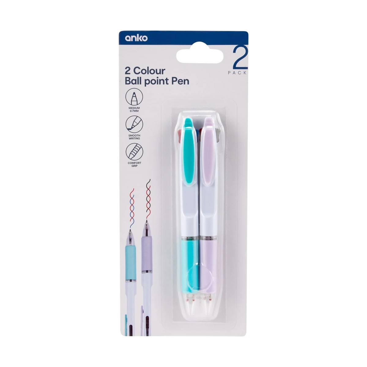 1 2 Pack 2 Colour Ball Point Pen, 1 of 4