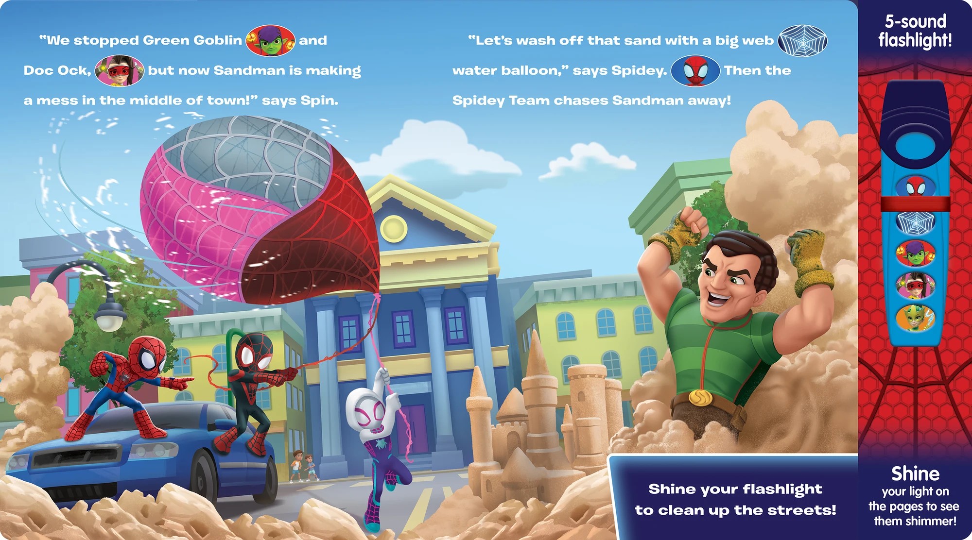 5 Disney Junior Marvel Spidey and his Amazing Friends Glow Spidey Glow! Flashlight Adventure Book, 5 of 6