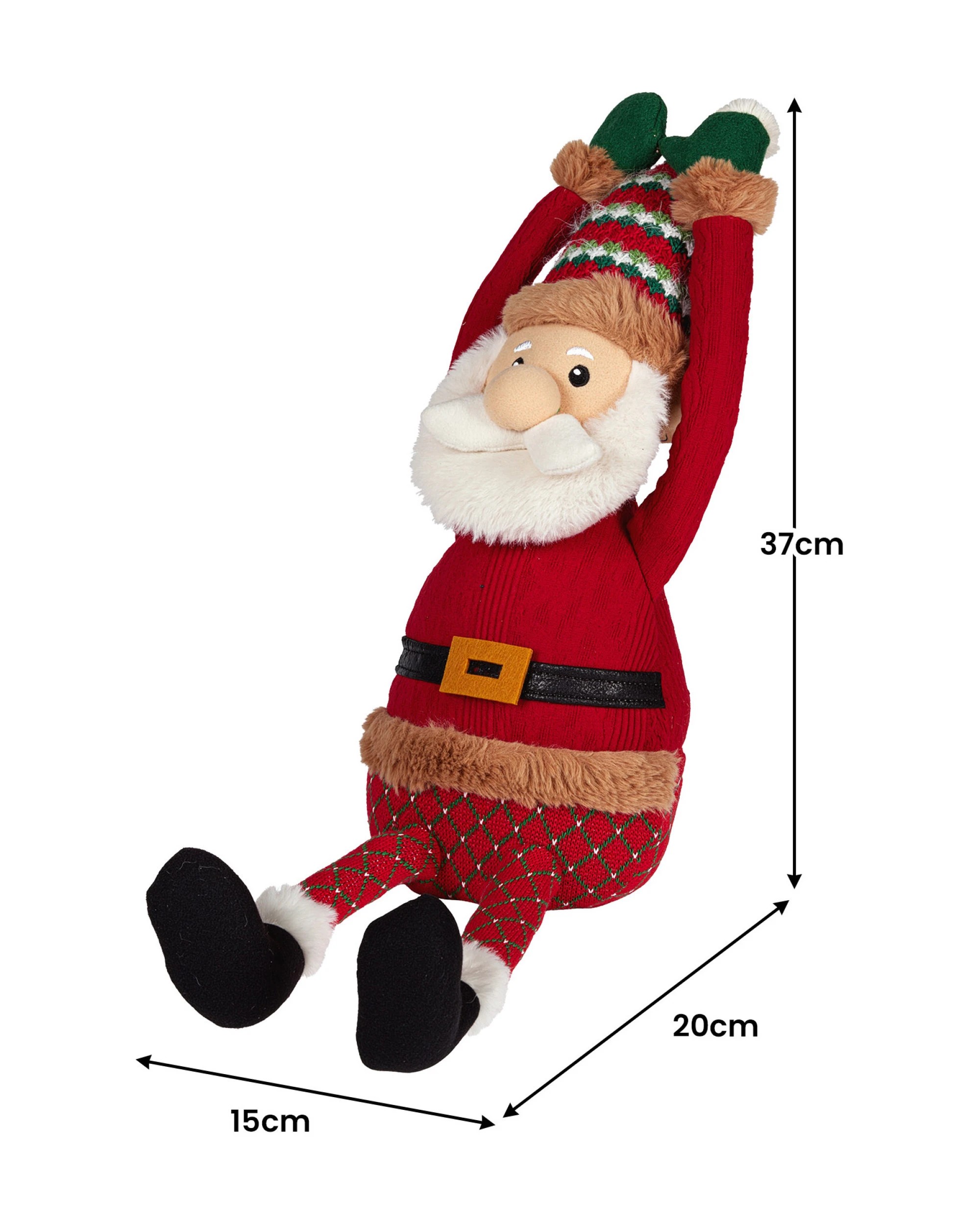 2 Christabelle 41cm Christmas Santa Animated Musical Decoration Ornament For Table Top Or Mantel Display With Music, 2 of 4