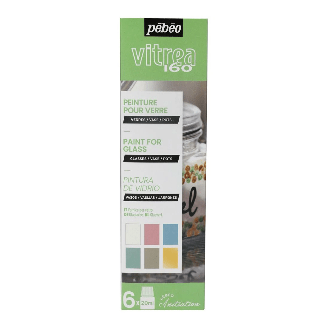 1 Pebeo Vitrea 160 Discovery Paint Set Pastels 20mL 6 Pack, 1 of 1