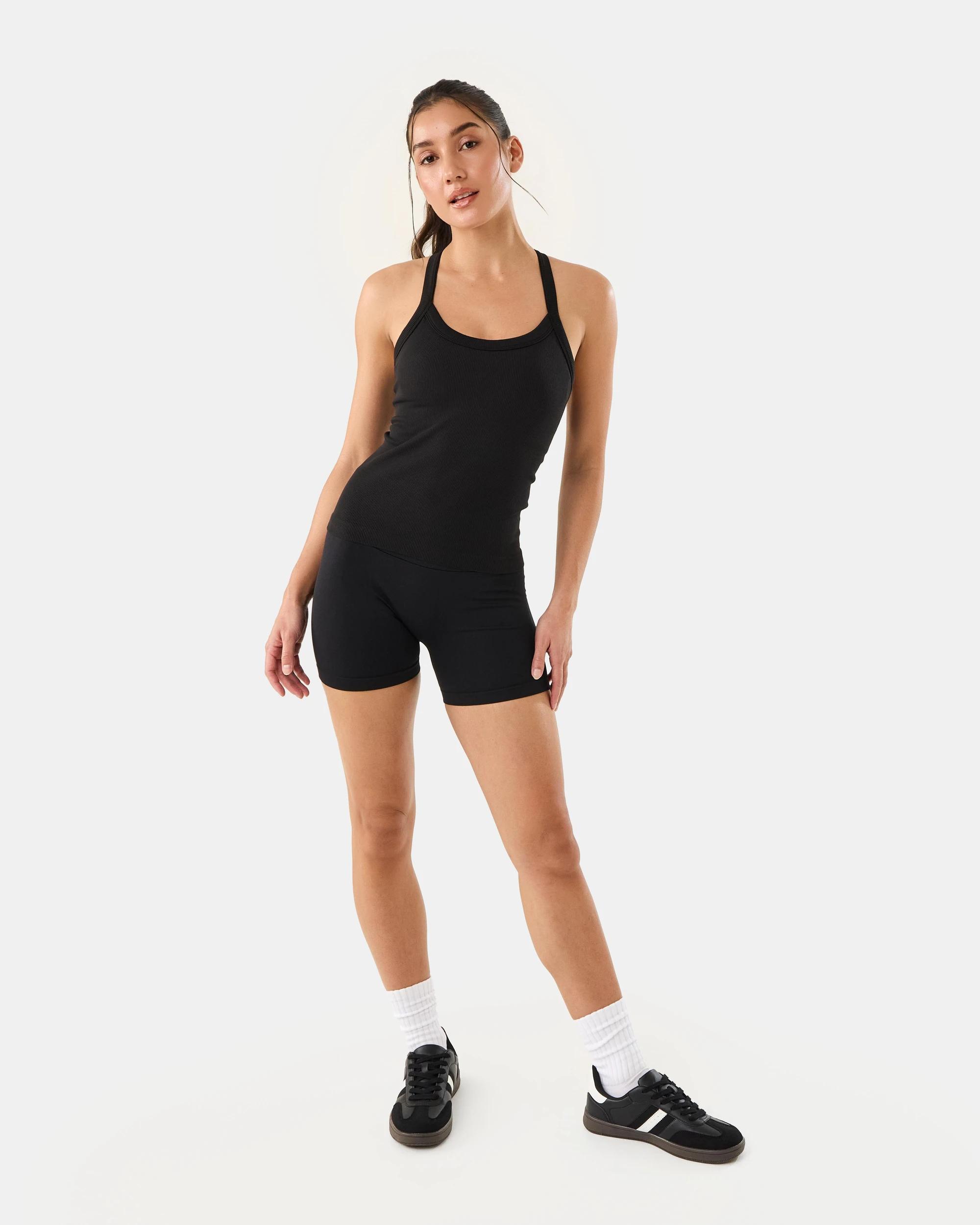 2 Active Womens Lift and Form Bike Shorts Black, 2 of 6