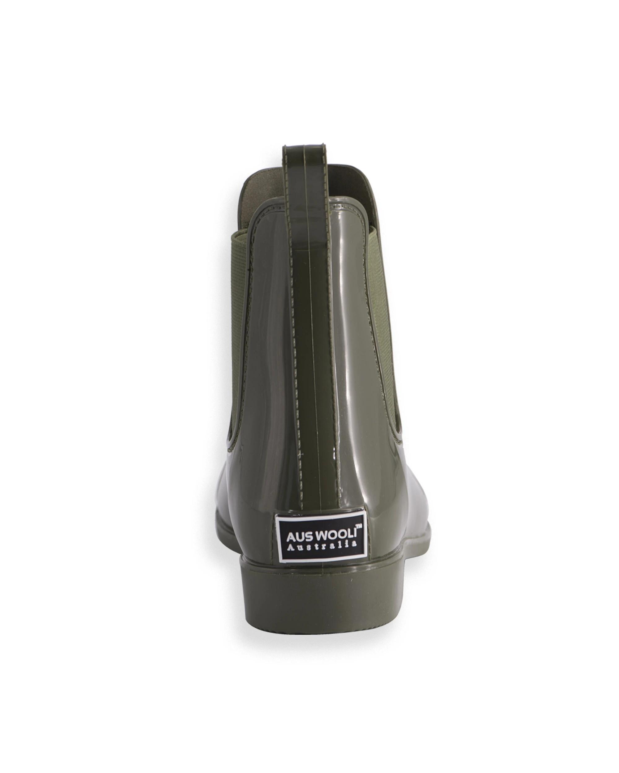 3 AUS WOOLI Chic Rainboots Featuring Free Sheepskin Insole OLIVE, 3 of 8