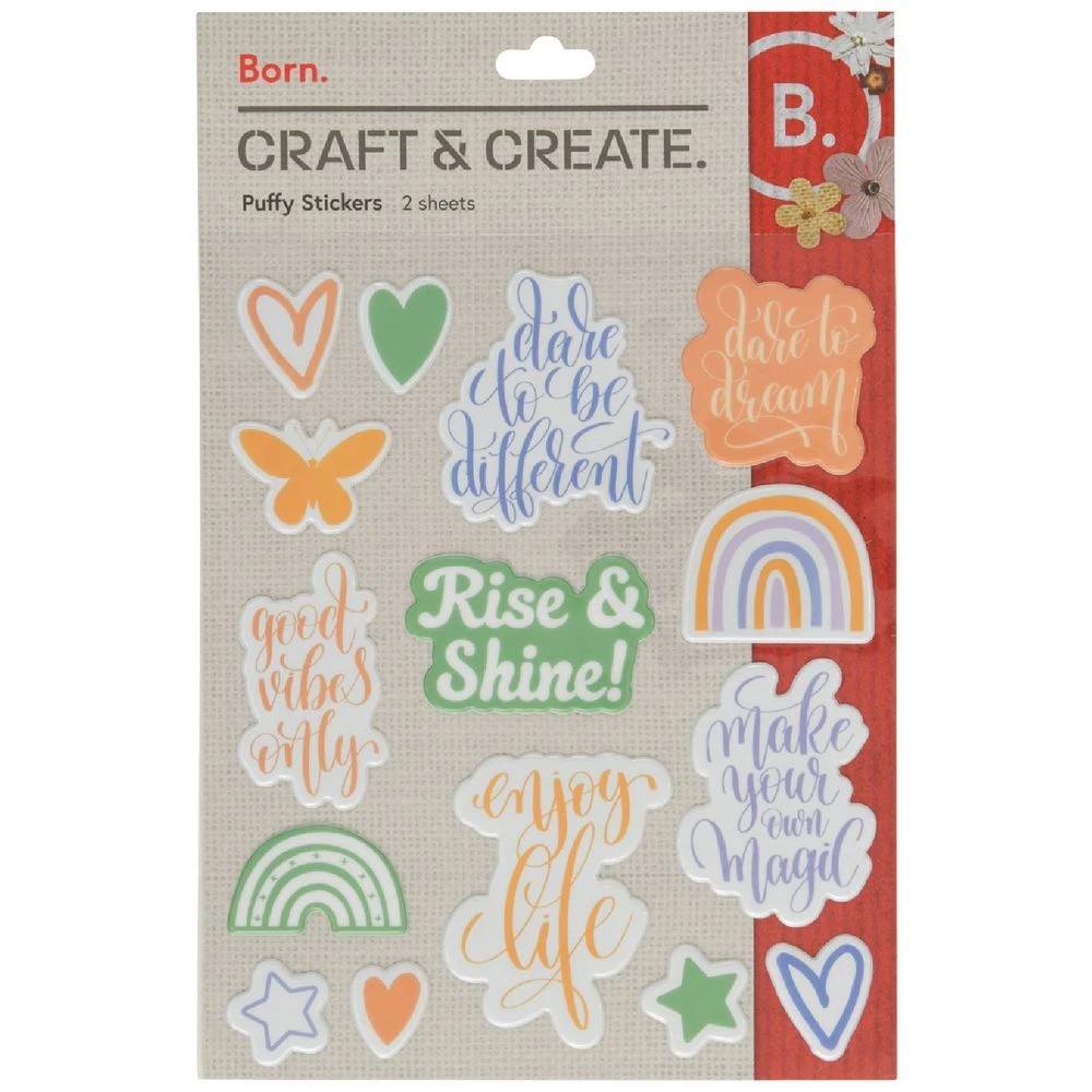 1 Born Puffy Word Stickers, 1 of 2