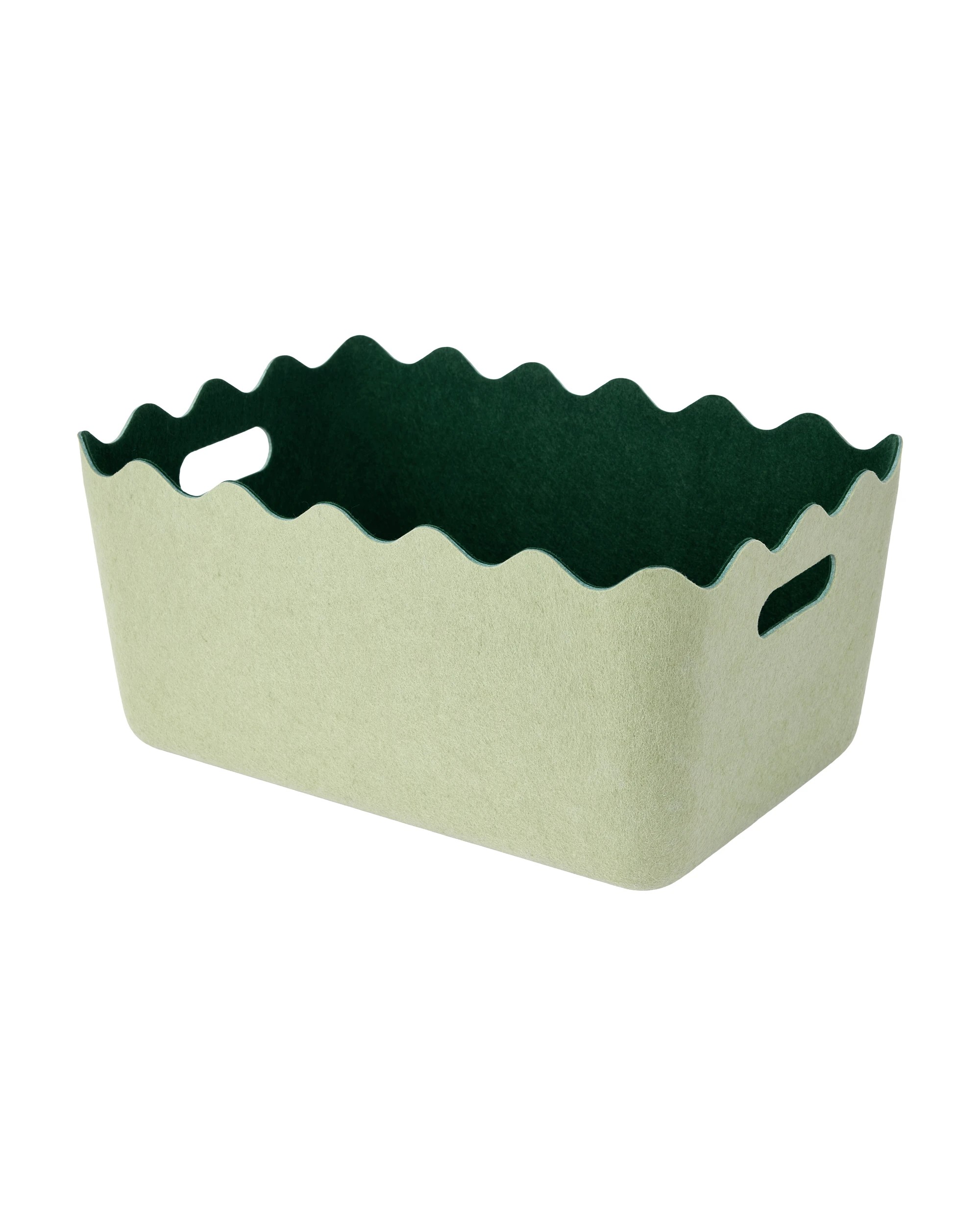 1 2 Tone Wave Felt Basket - Green, 1 of 5