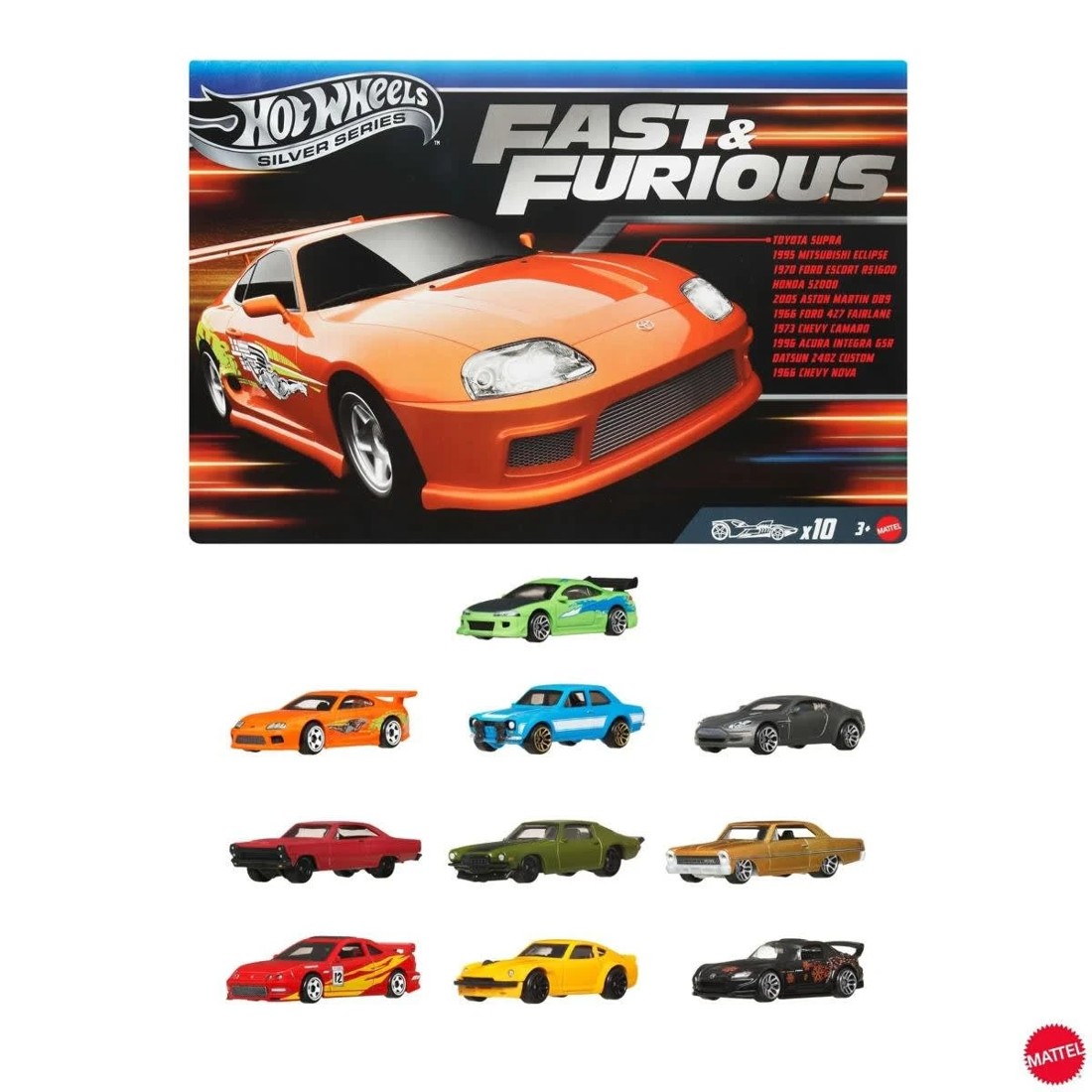 2 10 Pack Hot Wheels Silver Series Fast & Furious Cars, 2 of 6