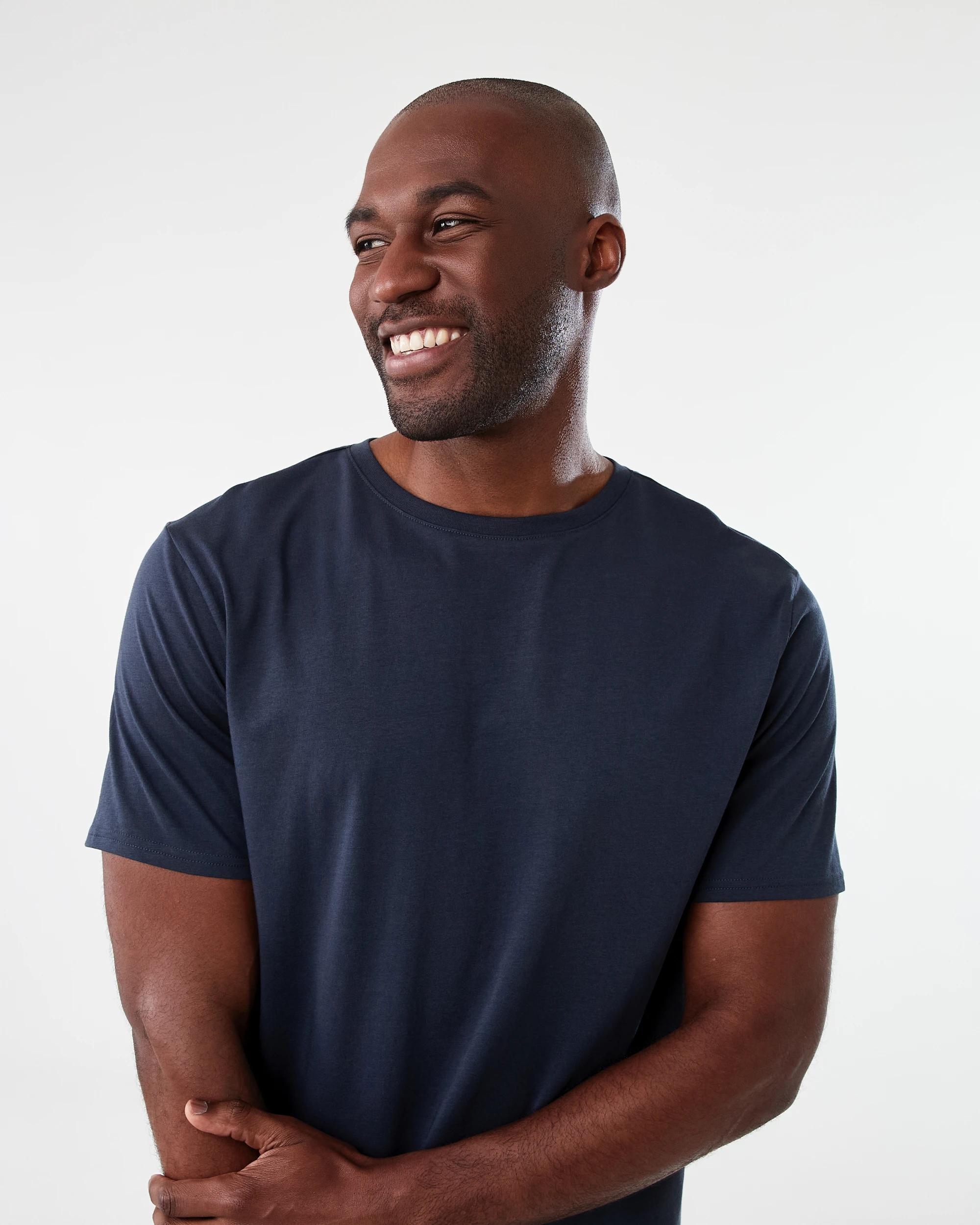 4 Plain Crew Neck T-shirt BLUE NIGHTS, 4 of 6