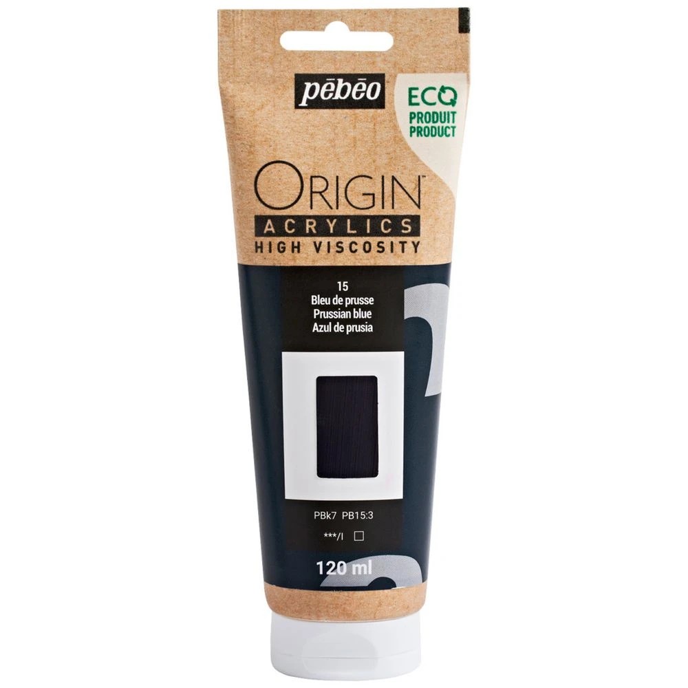 1 Pebeo Origin Acrylic Paint 120mL Prussian Blue, 1 of 2