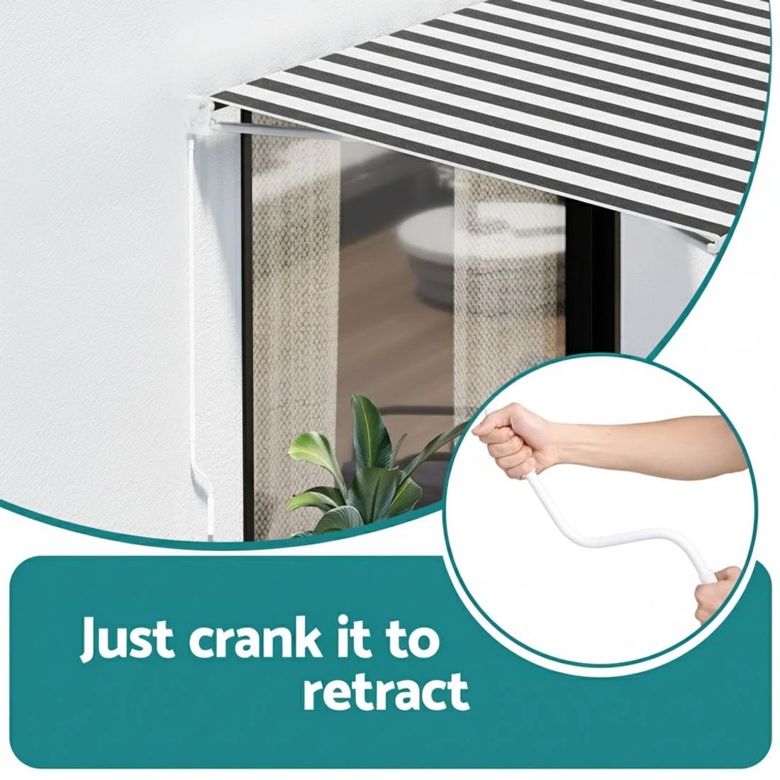 5 Instahut Retractable Folding Arm Awning Manual Sunshade 5Mx3M - Multi, 5 of 6