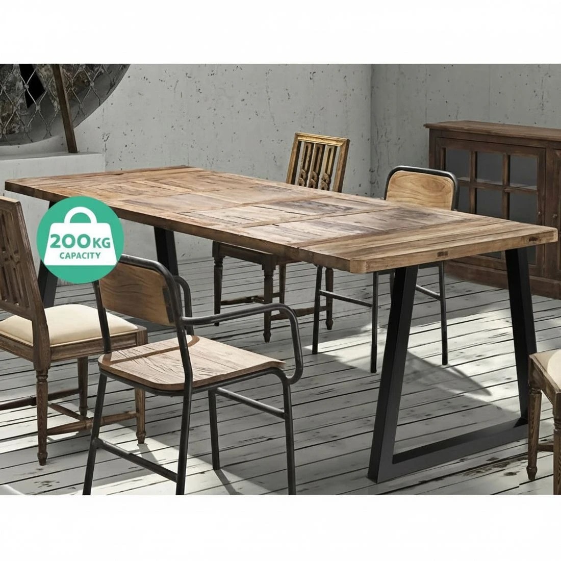 4 Artiss Metal Table Legs DIY Trapezoid 45X65CM Set of 2 - Black, 4 of 6