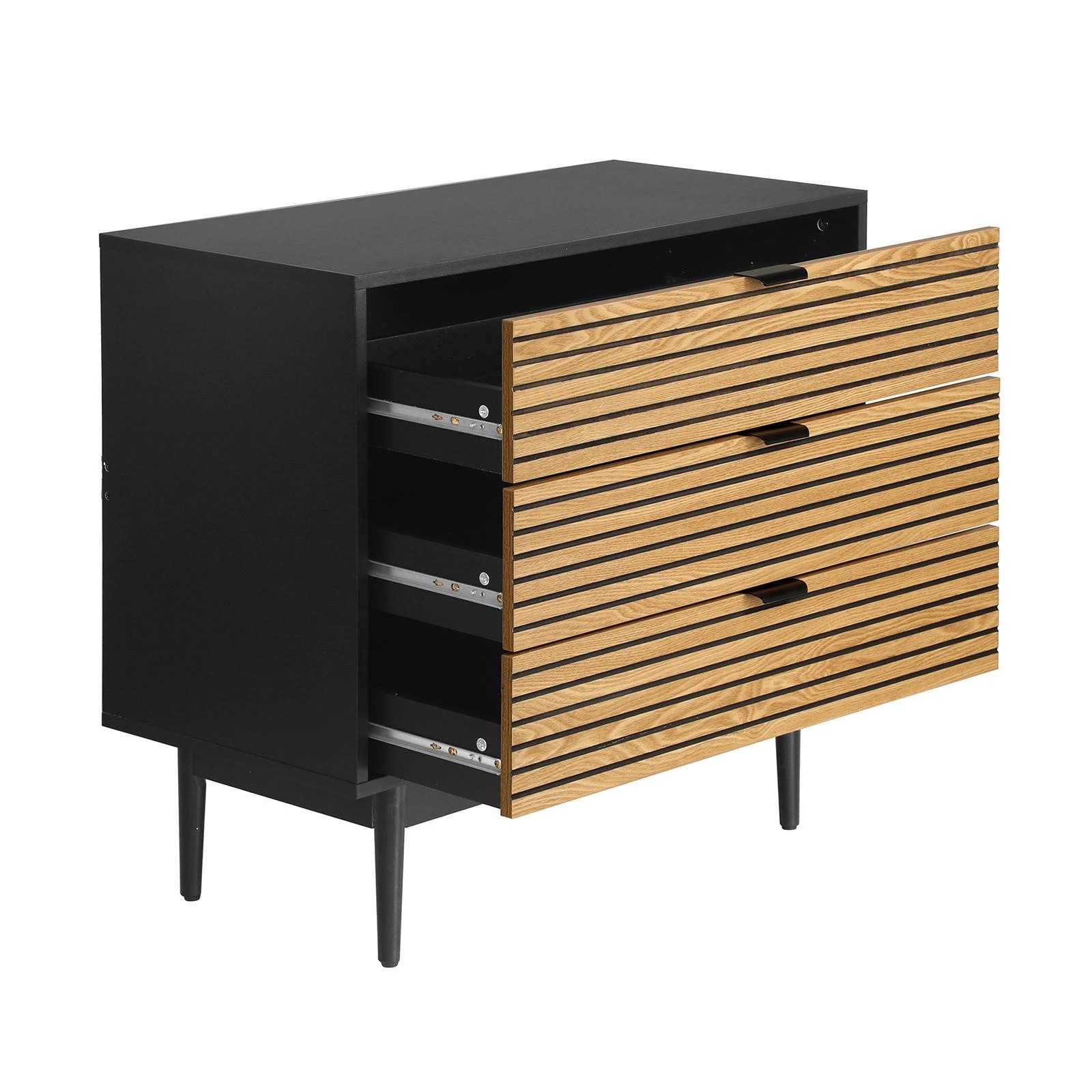 7 Oikiture 3 Chest of Drawers Dresser Table Bedside Lowboy Storage Cabinet - Multi, 7 of 10