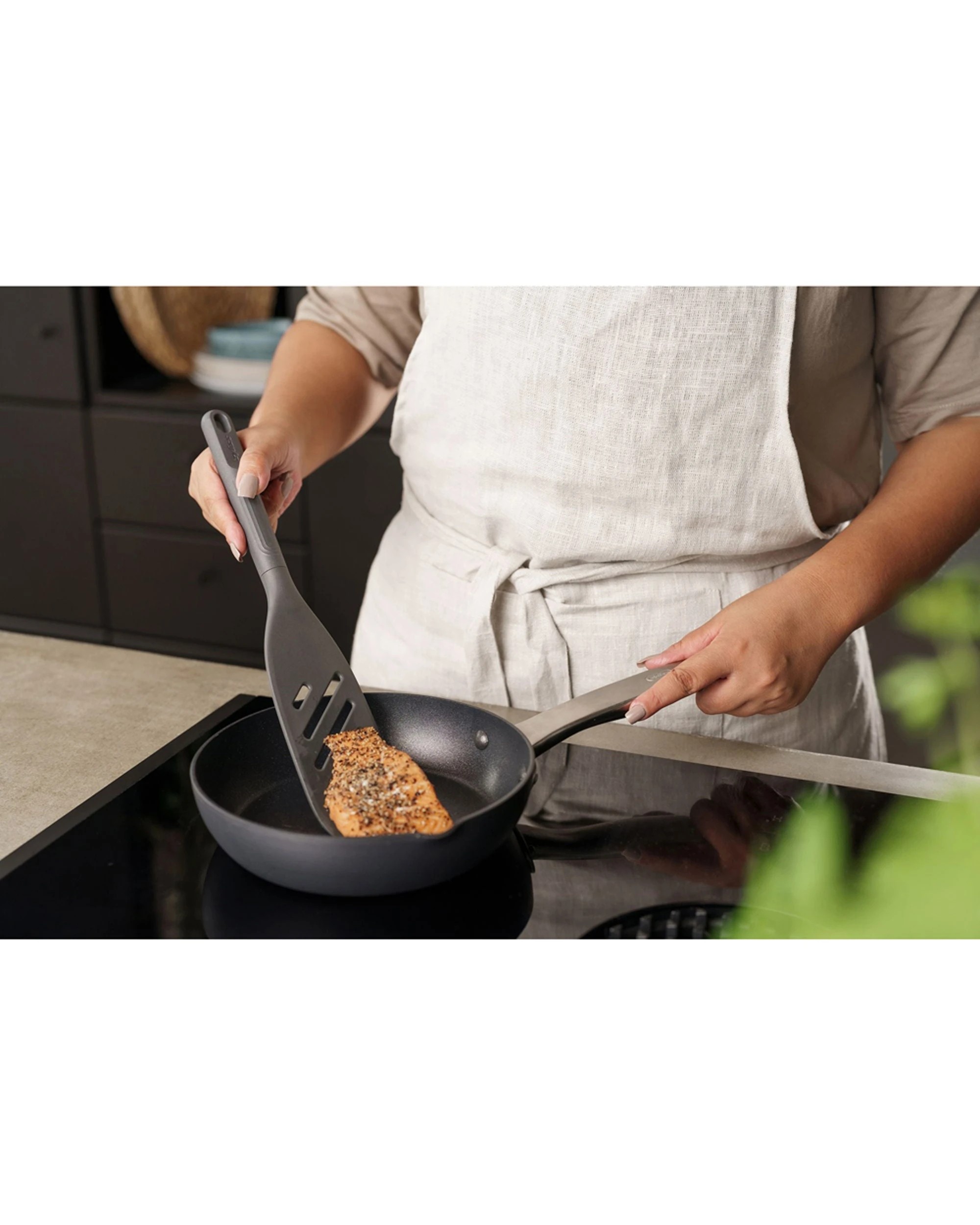 4 Zyliss Delicate Fish Turner Heat Resistant Nylon Head Utensil With Wheat Straw Handle - Grey, 4 of 5