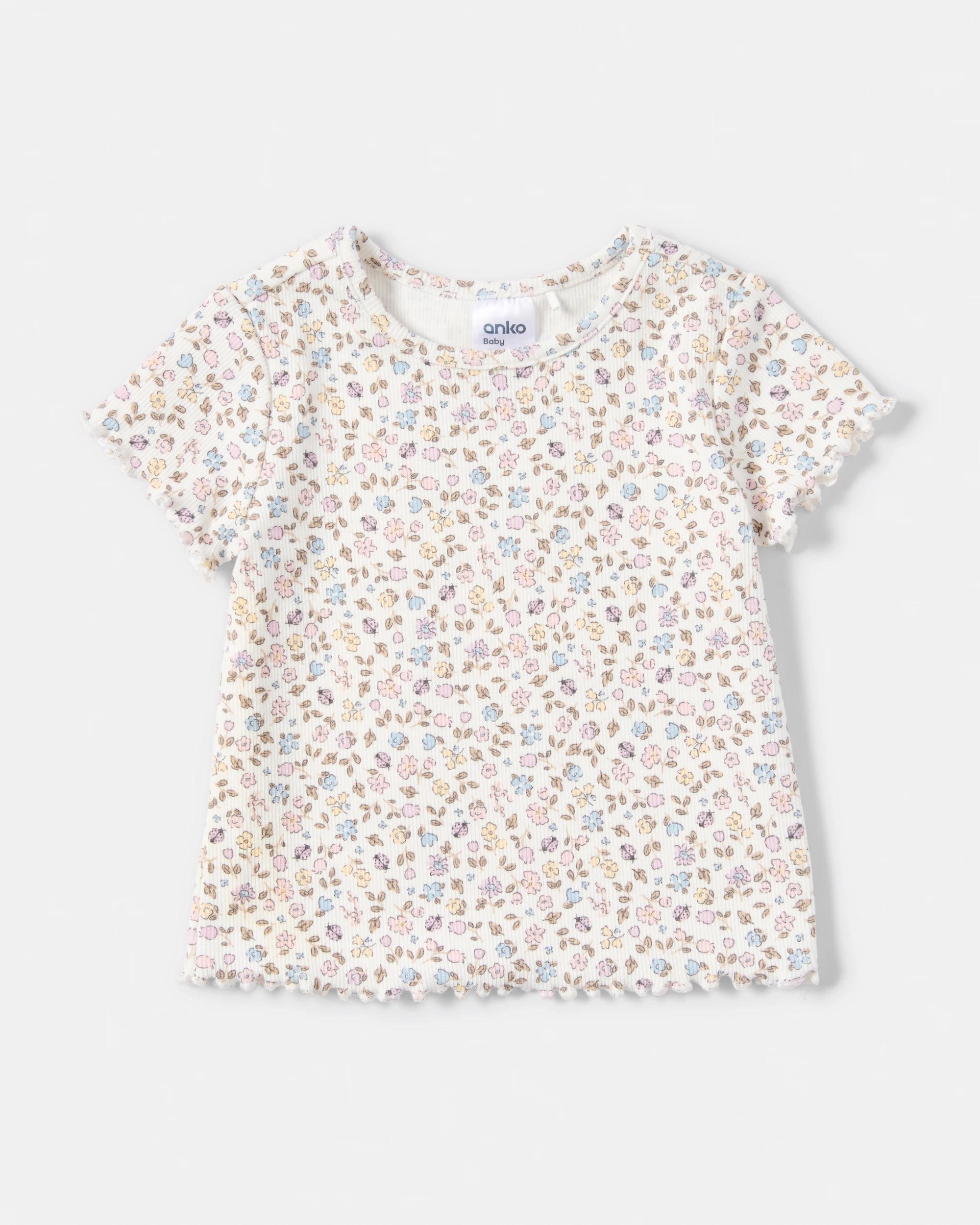 5 3 Pack Australian Cotton Short Sleeve Ribbed T-shirt Pink Lbug, 5 of 8