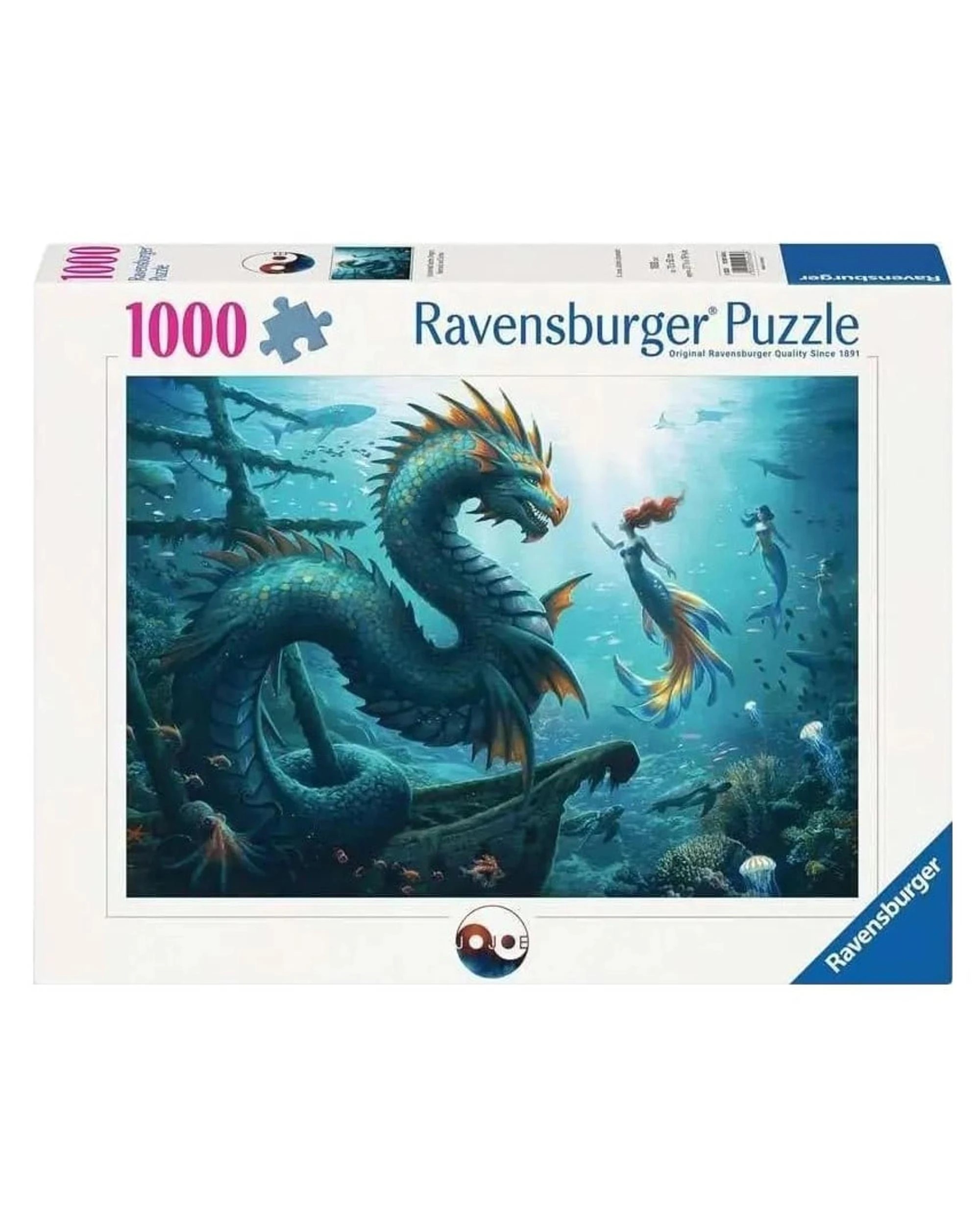 1 Ravensburger Enchanted Depths Dragon Mermaid and Turtles 1000 Piece Jigsaw Puzzle, 1 of 1