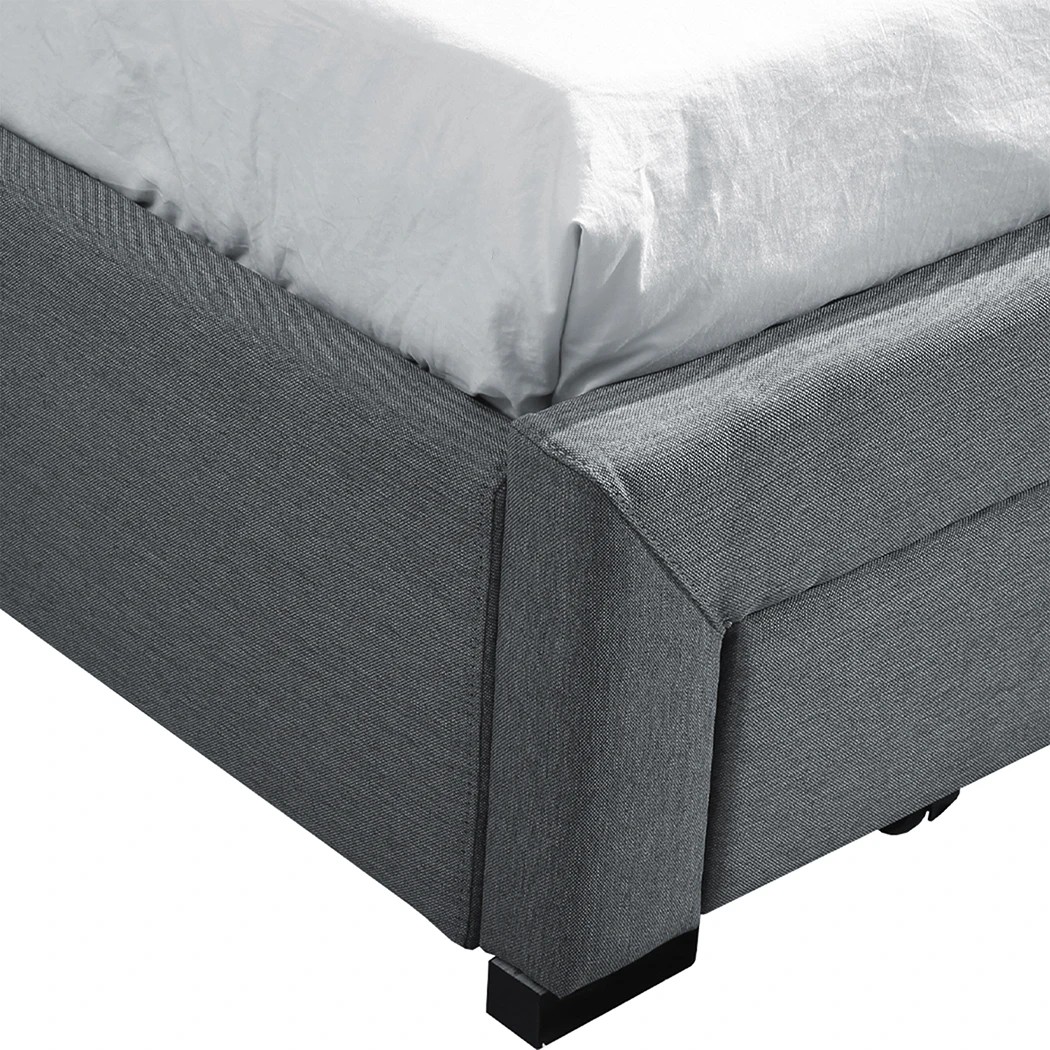 4 Levede Double Grey Storage Bed Frame, 4 of 8