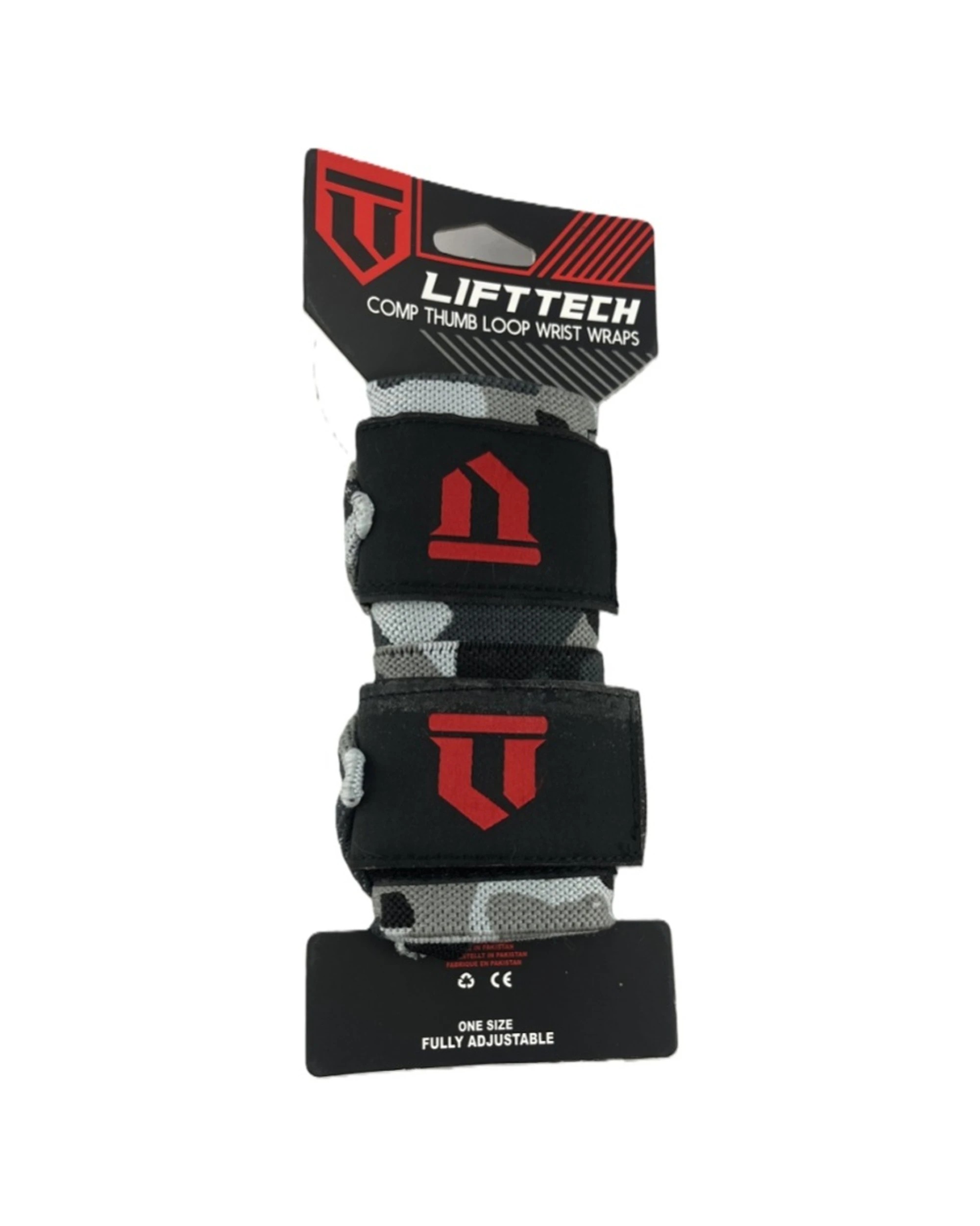 1 Lift-Tech Fitness 2pc Comp Elastic Support Wrist Wrap With Thumb Loop 18 Inch Camo - Multi, 1 of 3