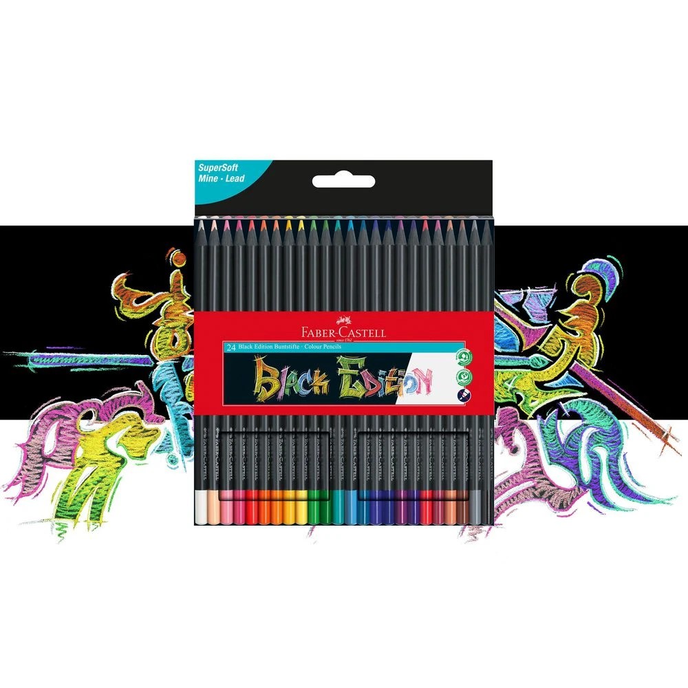 3 Faber-Castell Black Edition Coloured Pencils 24 Pack, 3 of 6