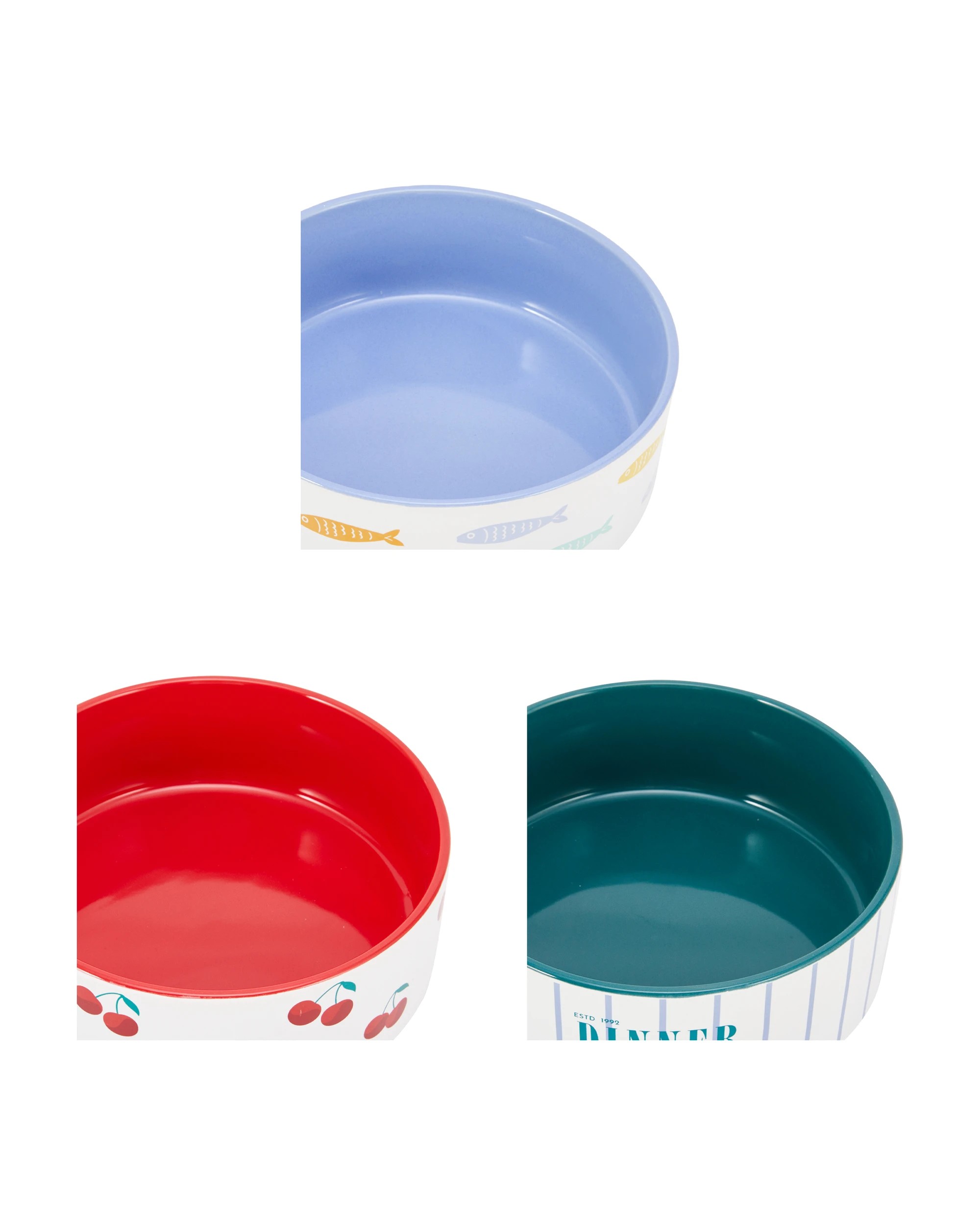 3 Dog Bowl Ceramic - Medium, Assorted, 3 of 5