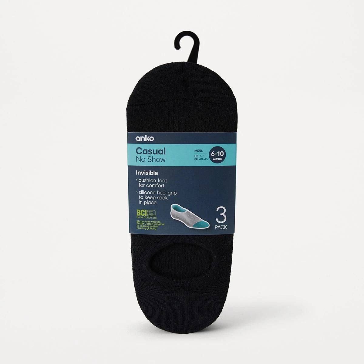 3 3 Pack Cushion Sneaker Socks BLACK, 3 of 3