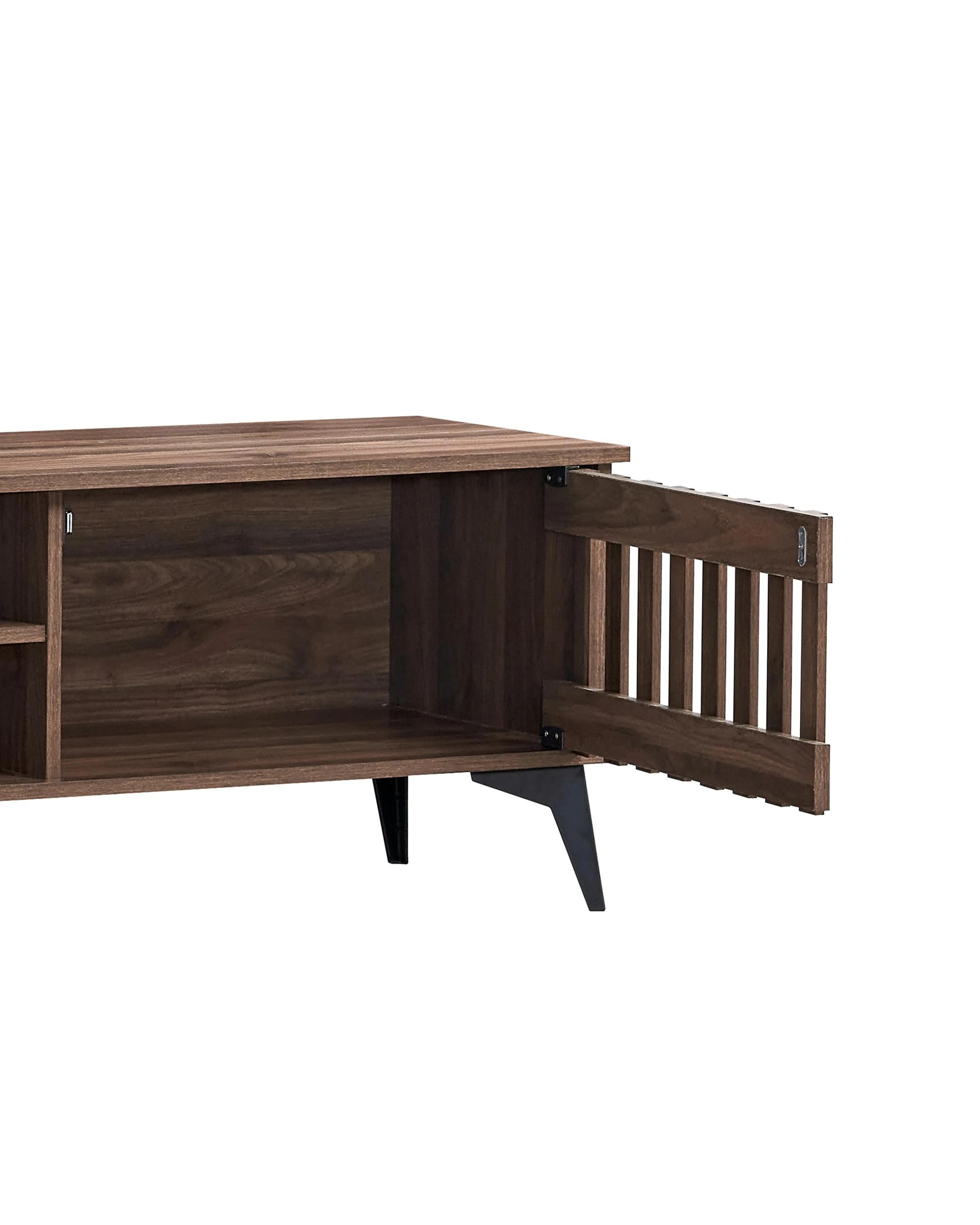 6 Kodu Entertainment Unit TV Cabinet TV Stand 180cm 2 Doors Walnut - Brown, 6 of 8