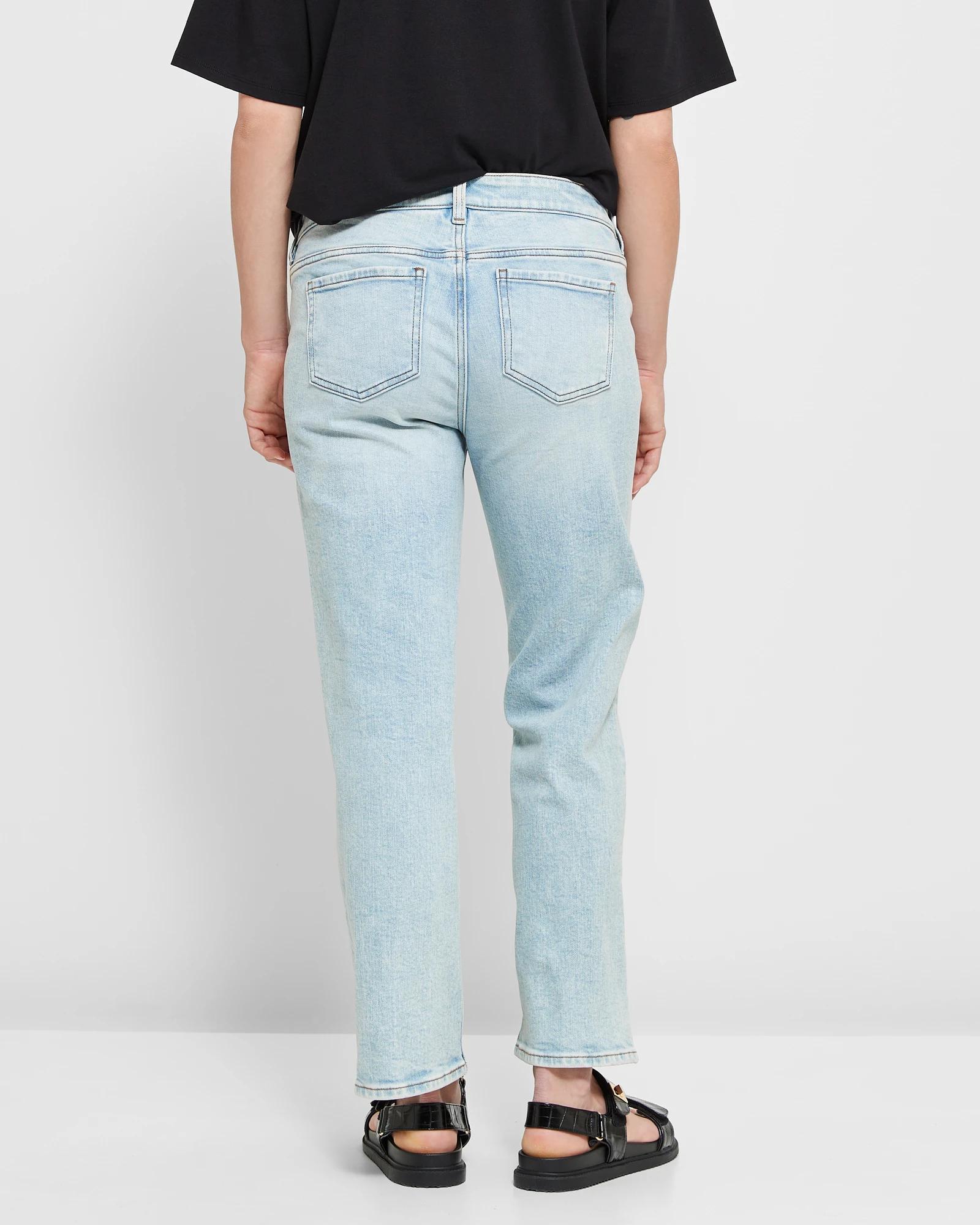 4 Target Maternity Straight Leg Crop Length Denim Jeans ISLAND BLUE, 4 of 5