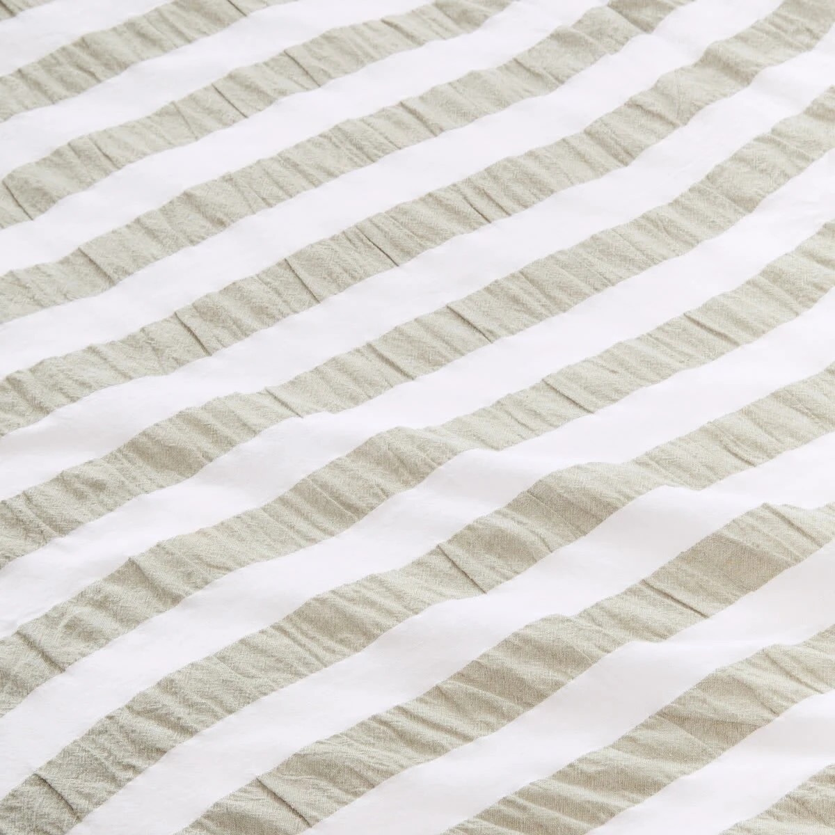 4 Ruffle Stripe Cotton Reversible Quilt Cover Set - Queen Bed, Seagrass, 4 of 7