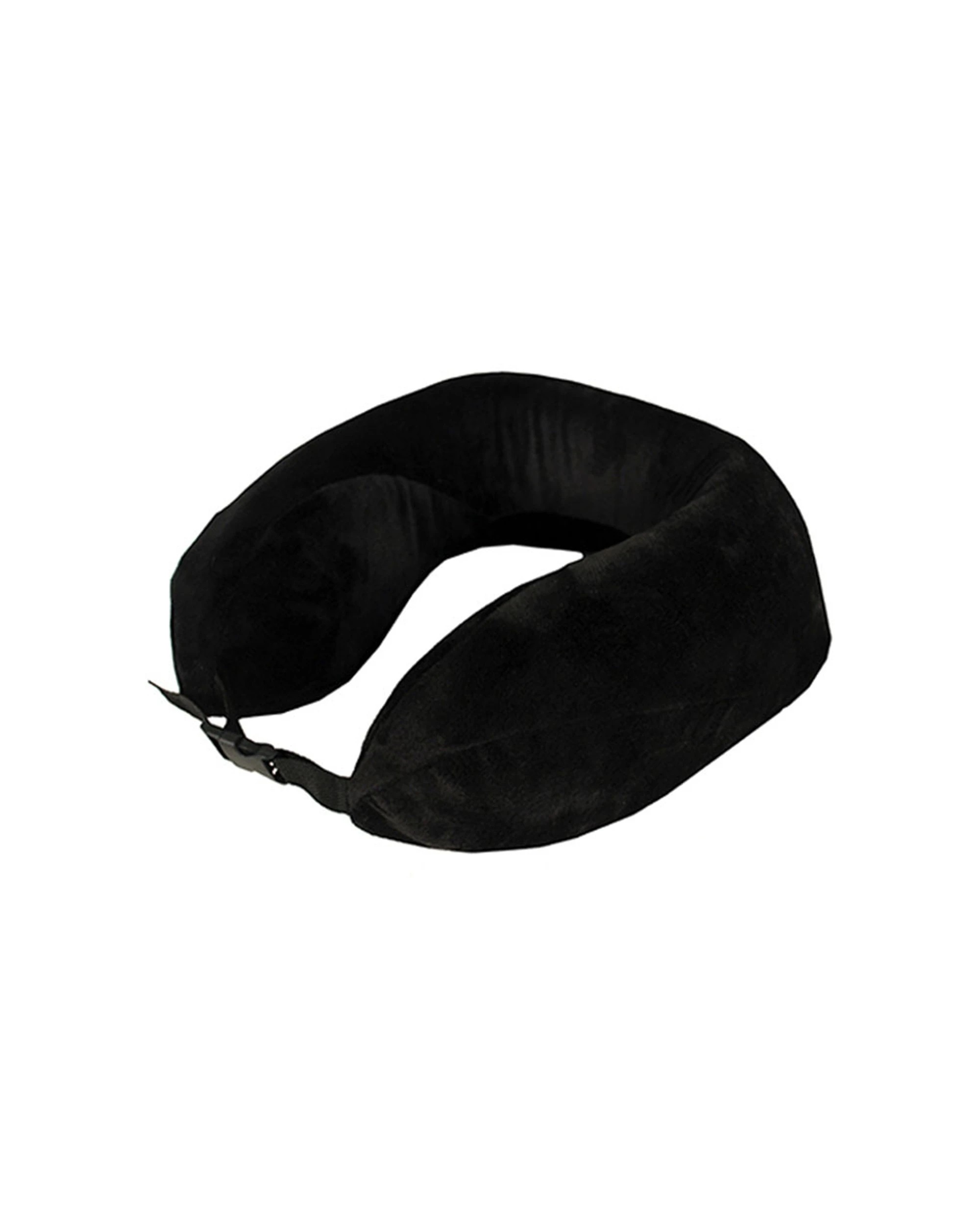 1 Tosca Memory Foam Travel Neck Support Sleeping Pillow - Black, 1 of 1