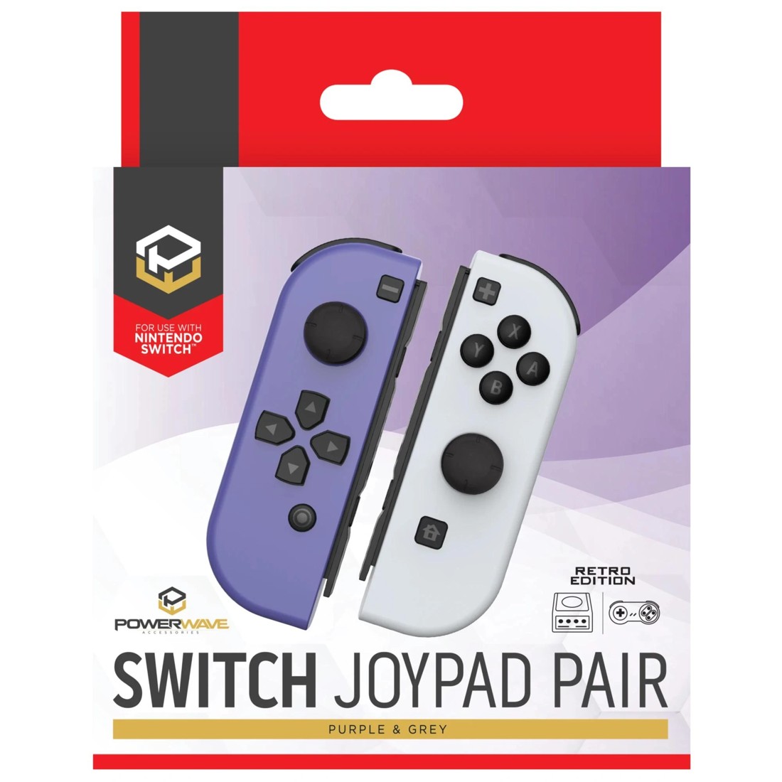 1 Powerwave Nintendo Switch Joypad Pair Retro Purple & Grey - Multi, 1 of 4