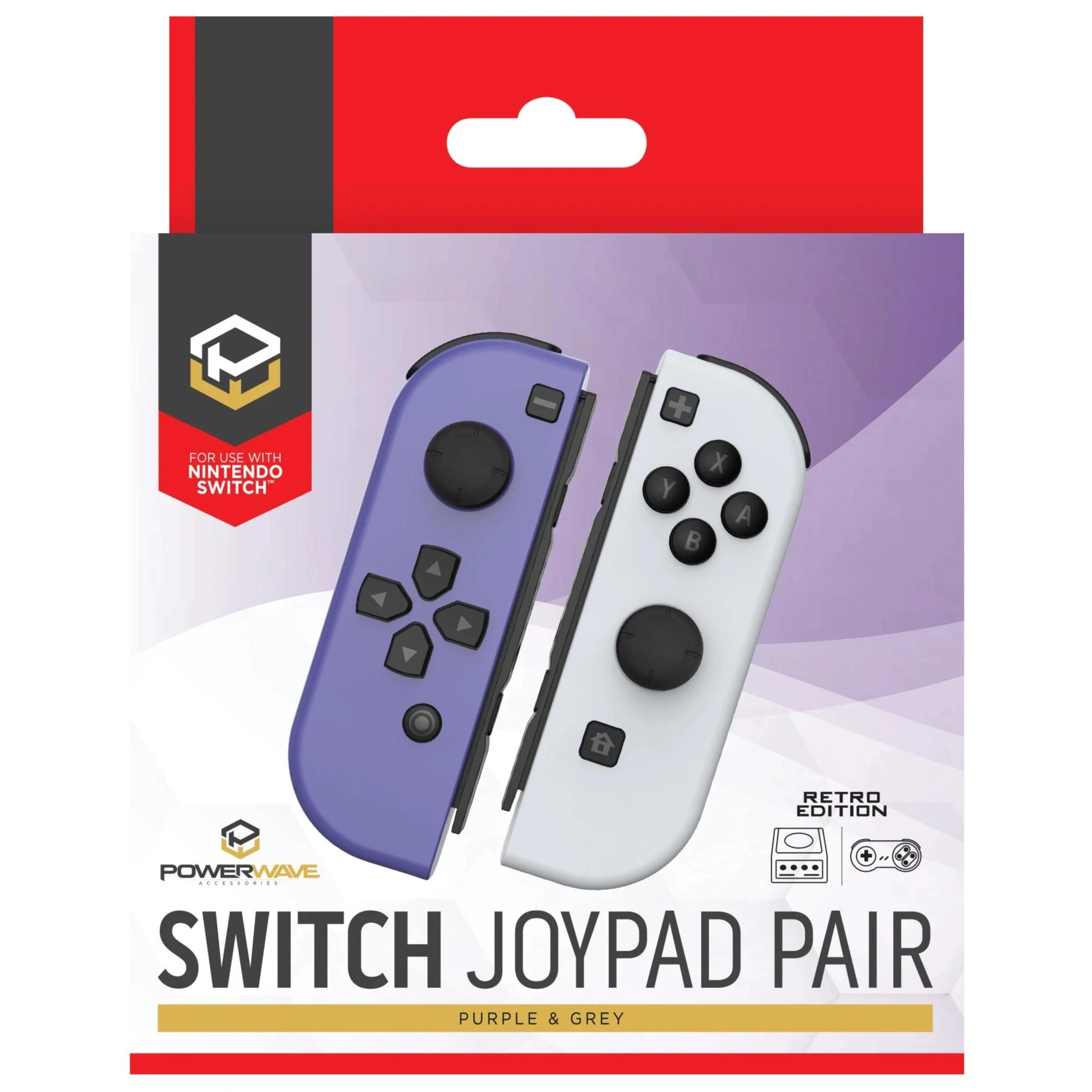 1 Powerwave Nintendo Switch Joypad Pair Retro Purple & Grey - Multi, 1 of 4