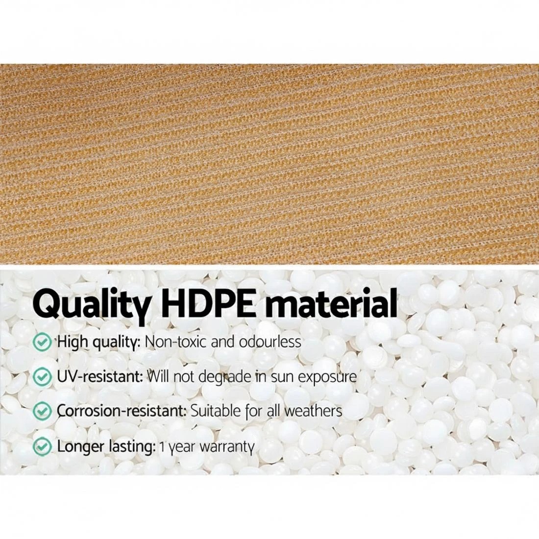 3 Instahut 50% Shade Cloth 3.66x20m Shadecloth Sail Heavy Duty - Natural, 3 of 5