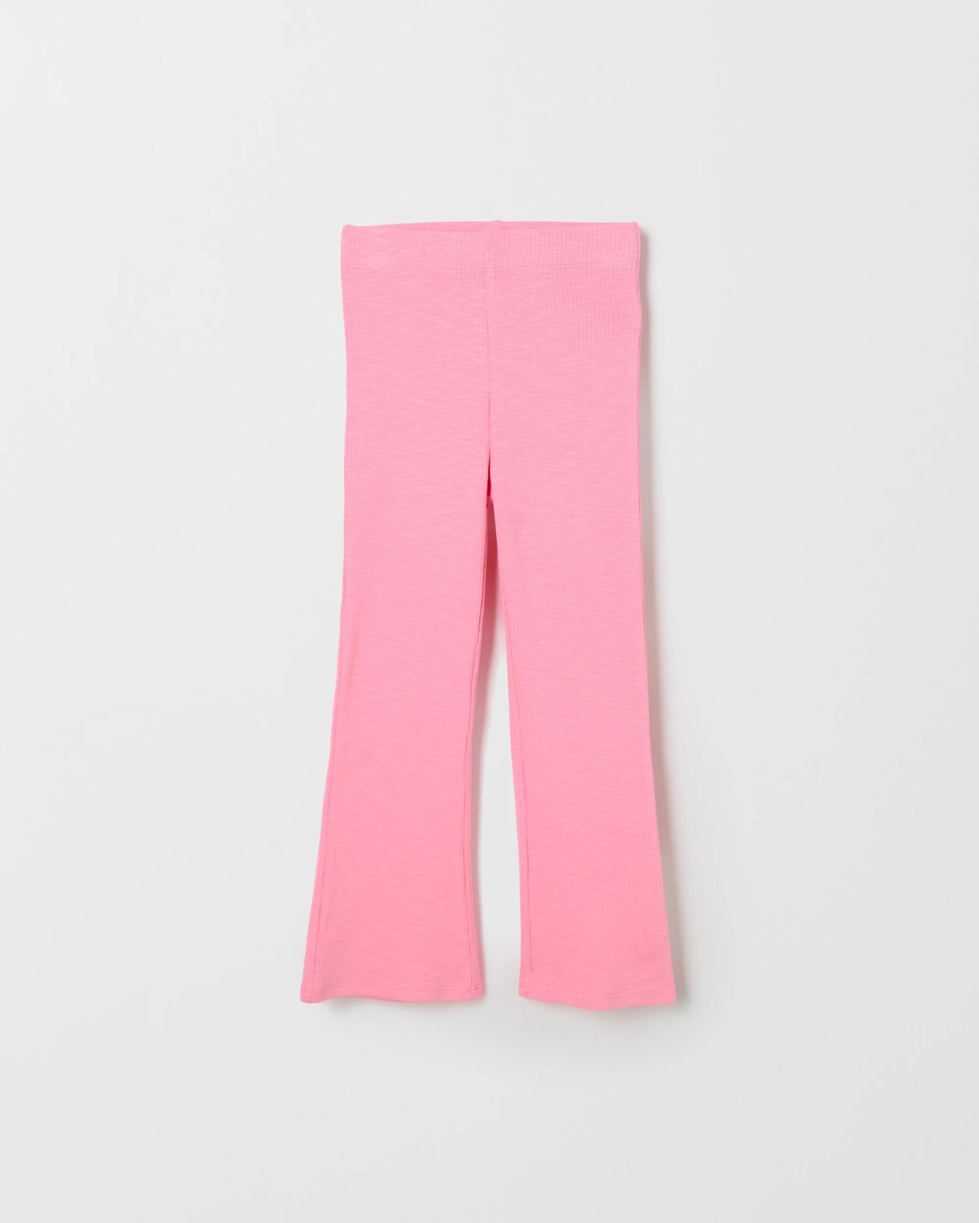 3 Target Kids 2 Pack Ribbed Flare Leggings STAMP AOP PINK, 3 of 3